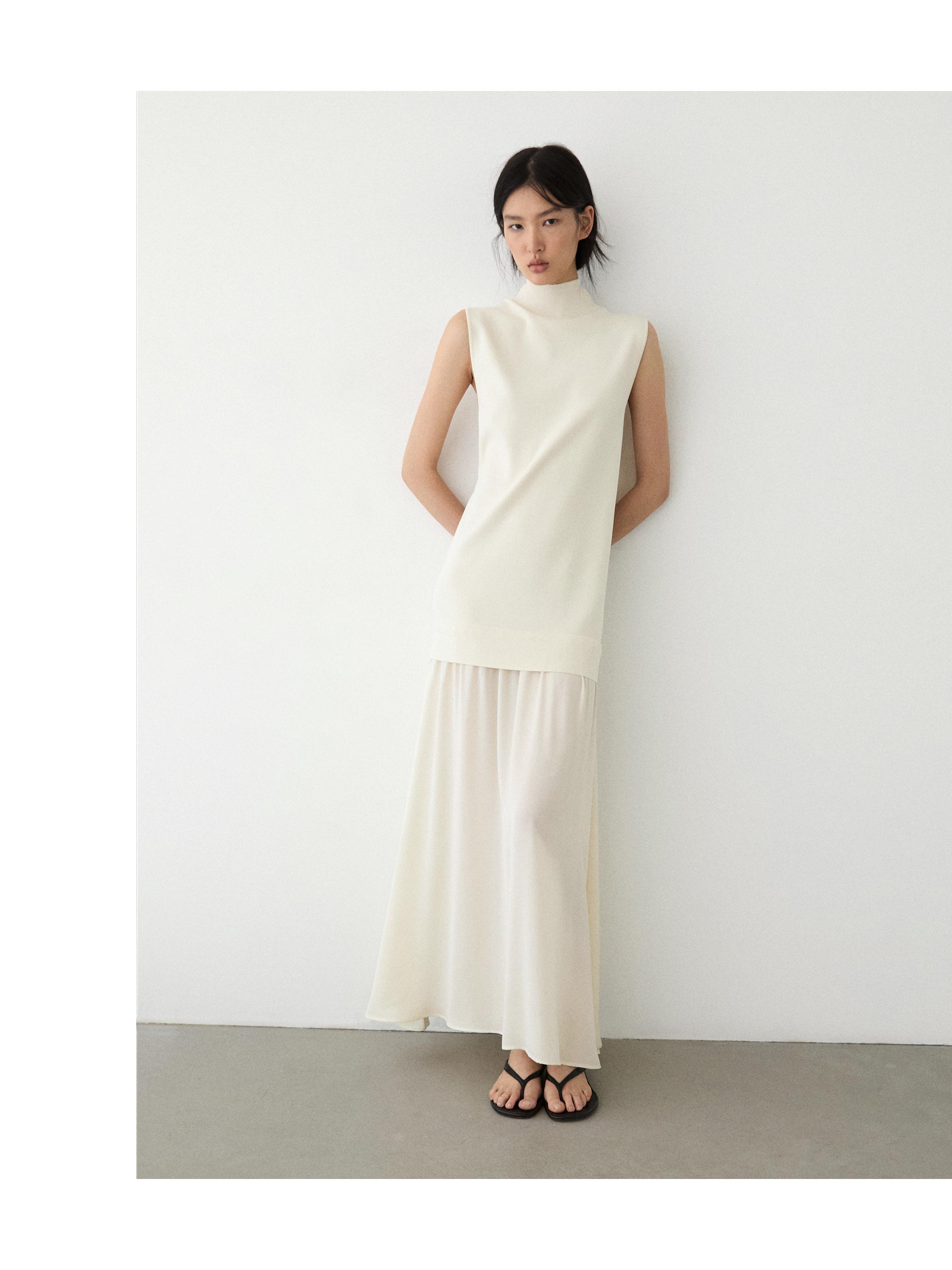 Matching knit midi dress — CREAM
