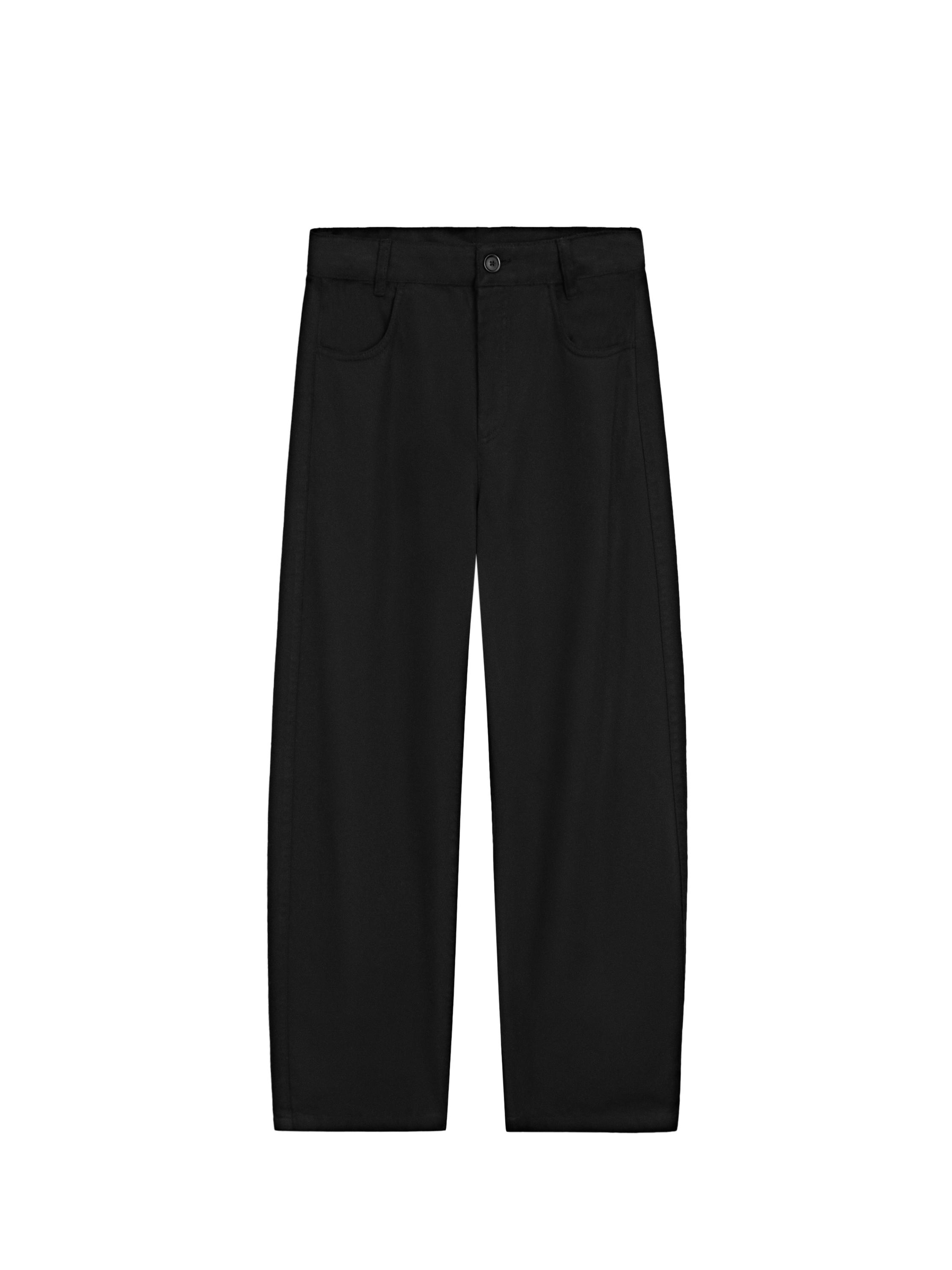 Flowing barrel fit trousers — BLACK
