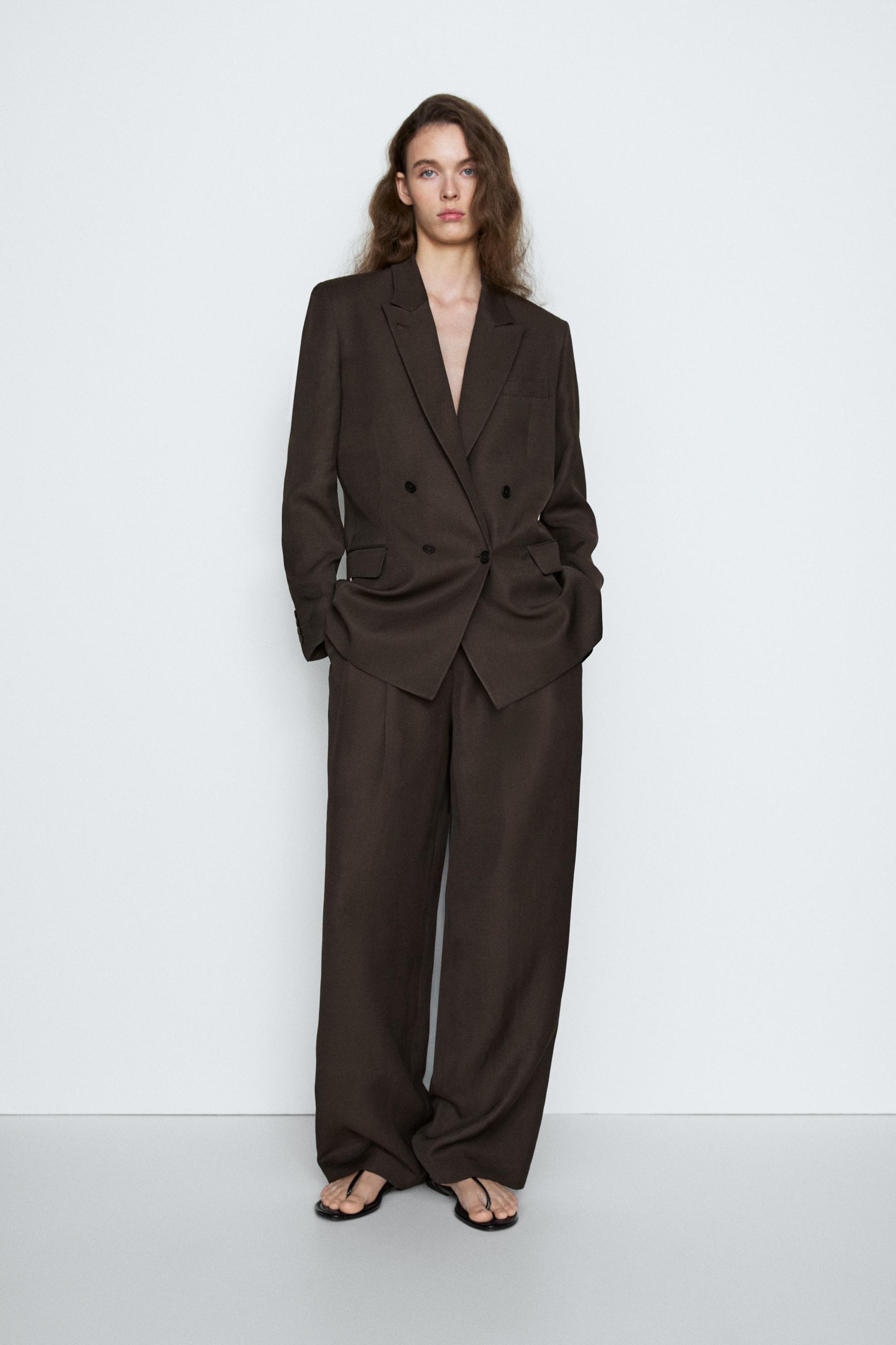 Darted trousers with belt loops - STUDIO — BROWN