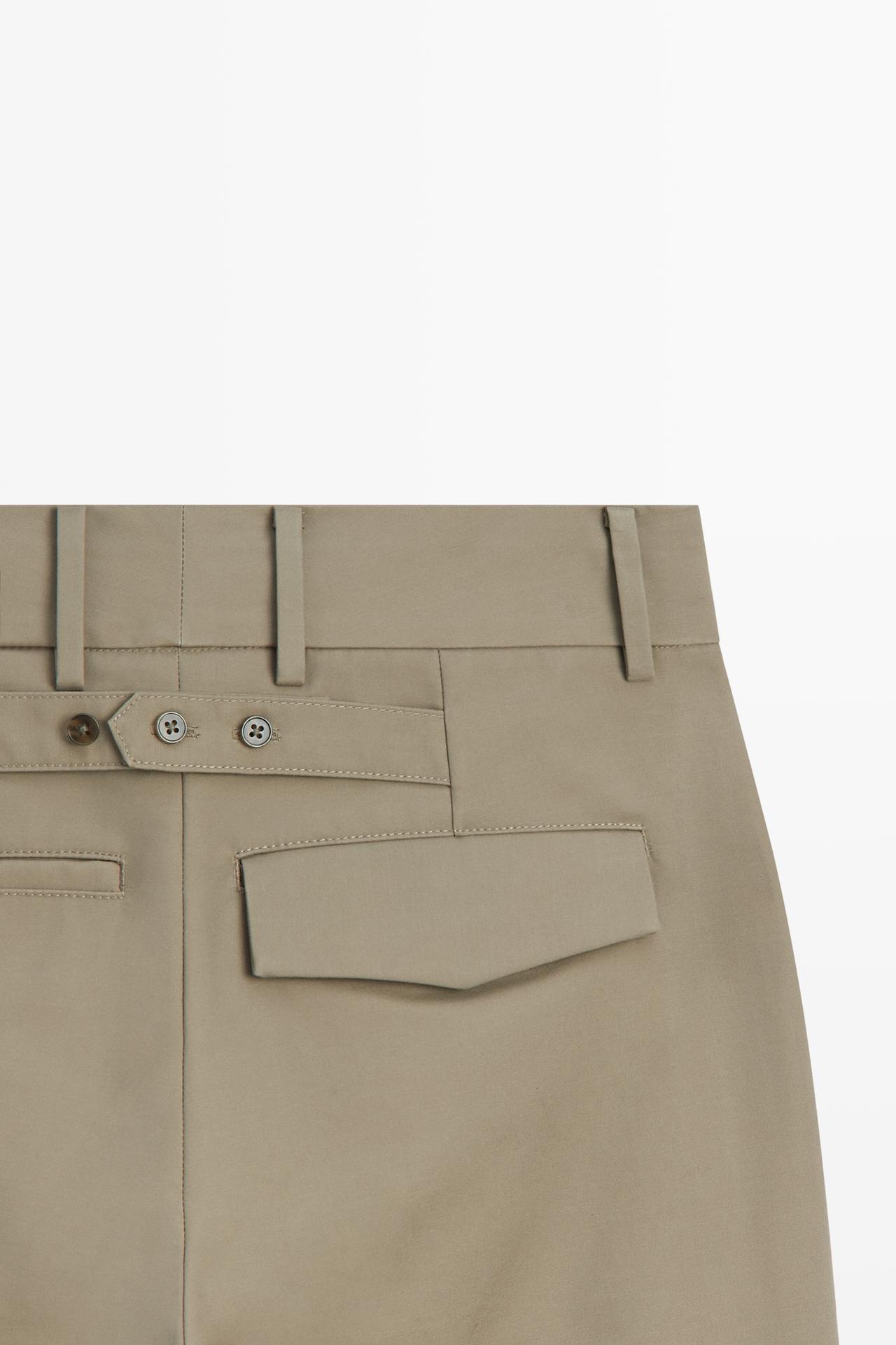 100% cotton carrot fit pants — SAND