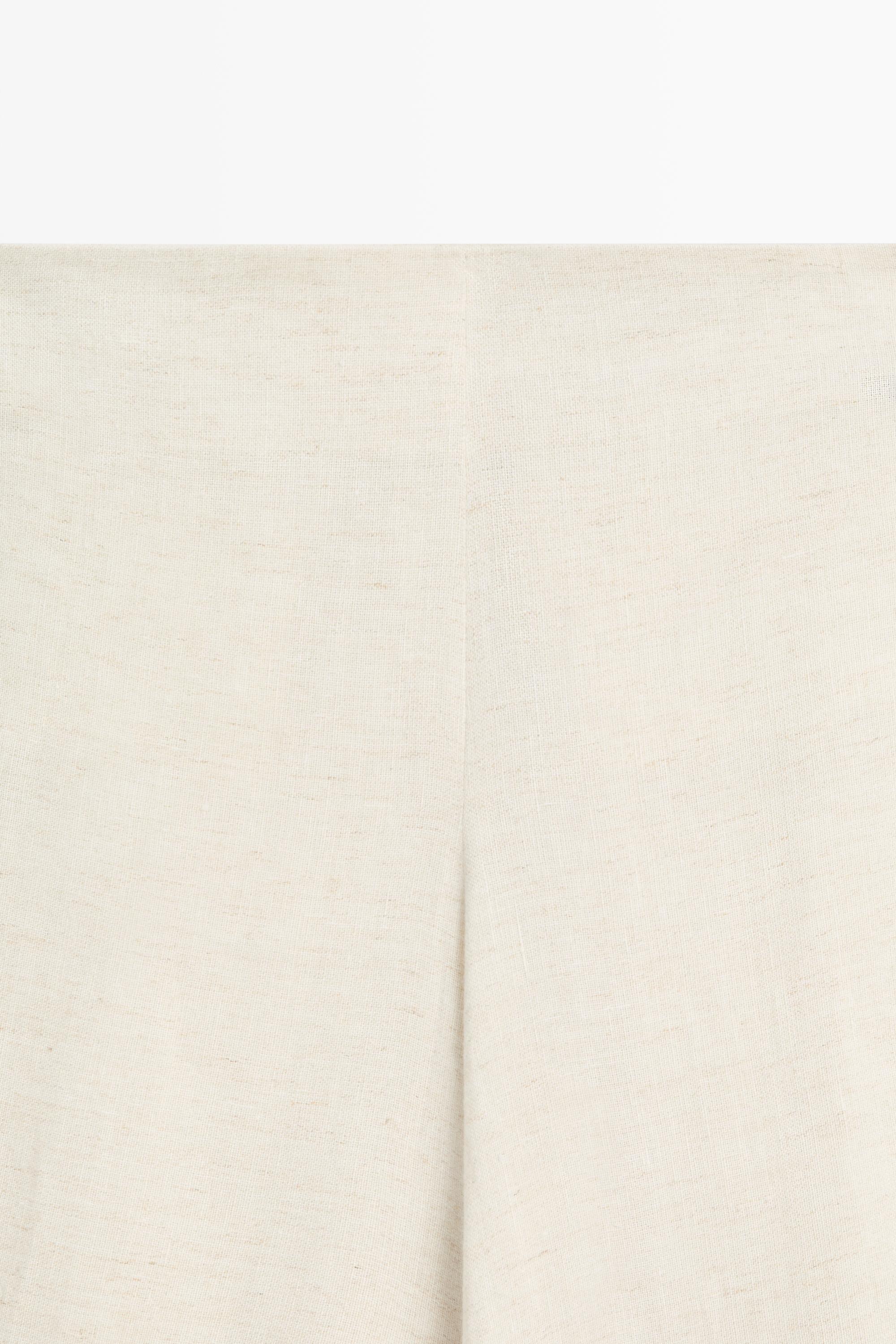 Linen blend barrel fit trousers — SAND