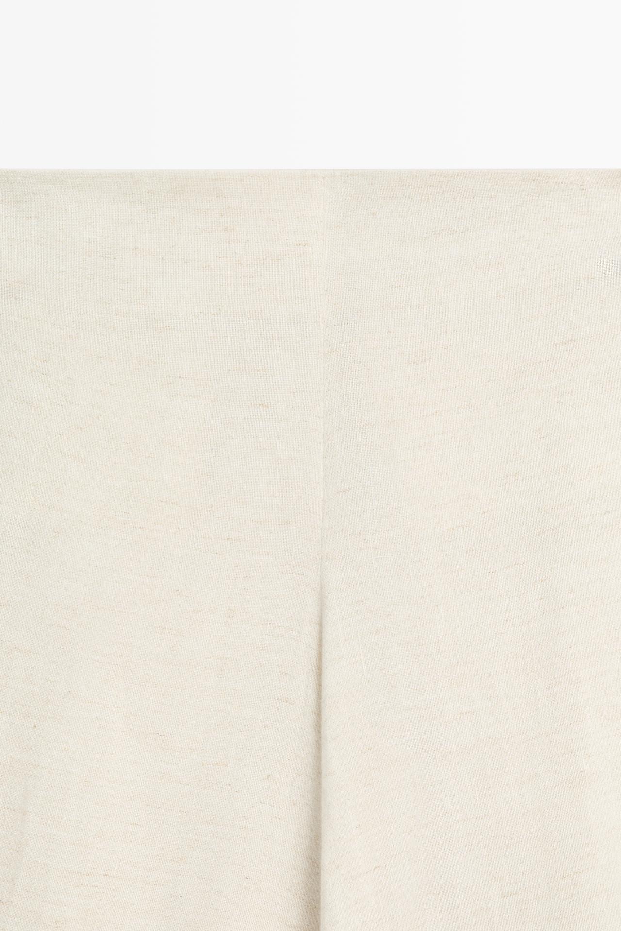 Linen blend barrel fit trousers — SAND