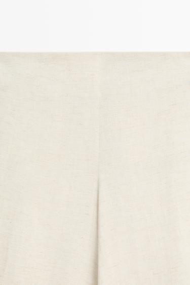 Linen blend barrel fit trousers — SAND 9