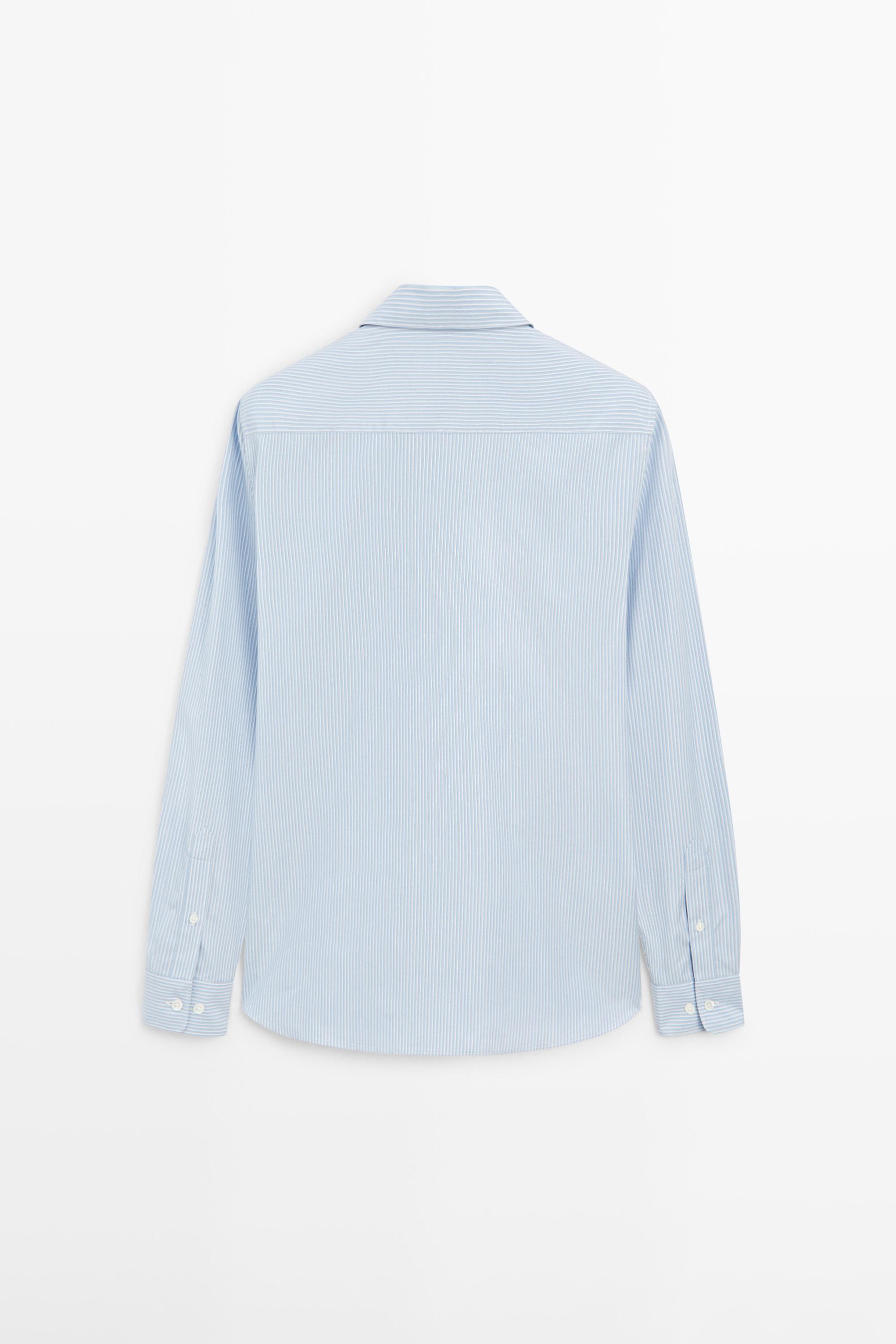 100% cotton poplin regular fit shirt — SKY BLUE