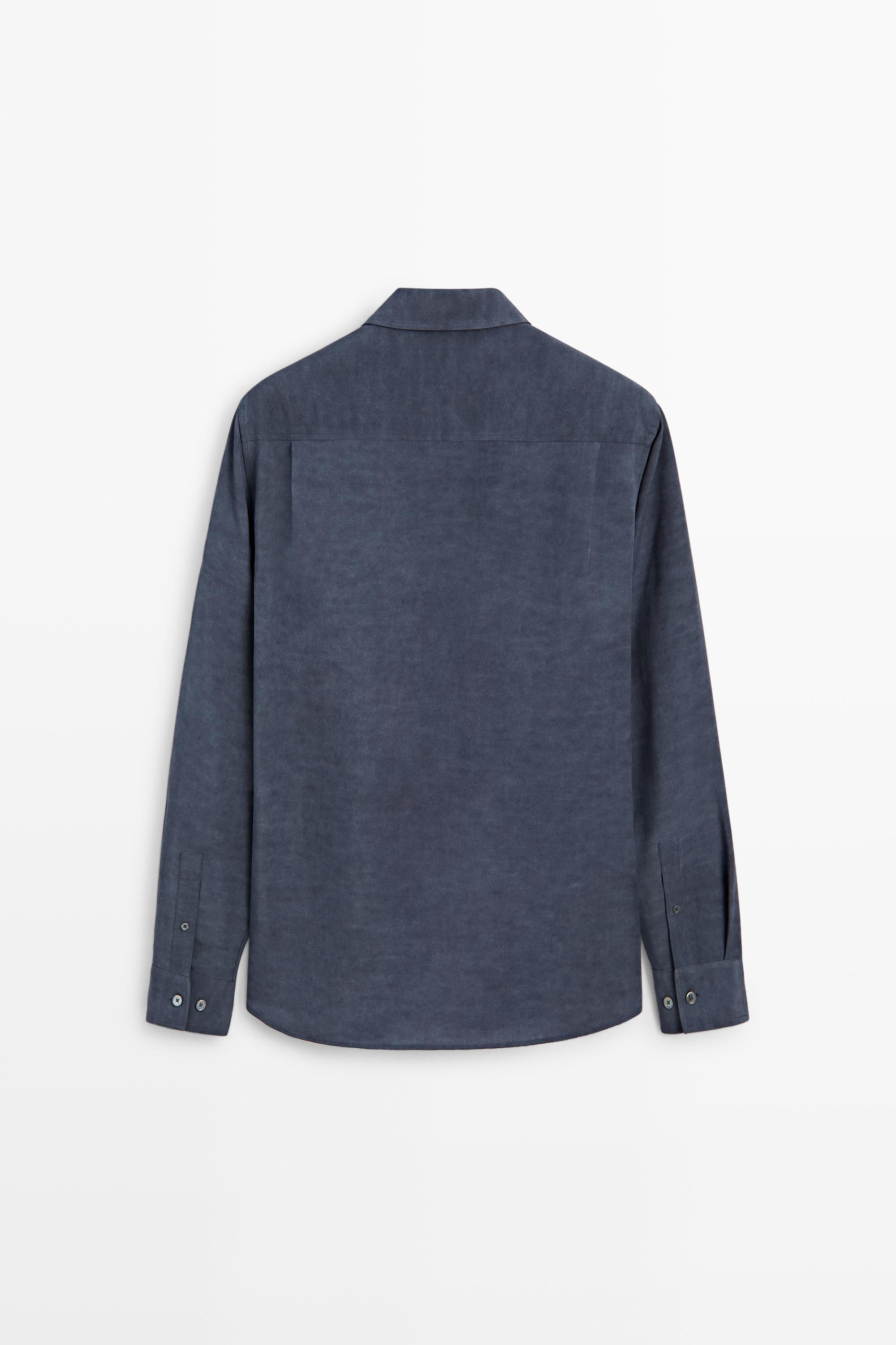 Regular fit shirt with pocket detail — INK BLUE