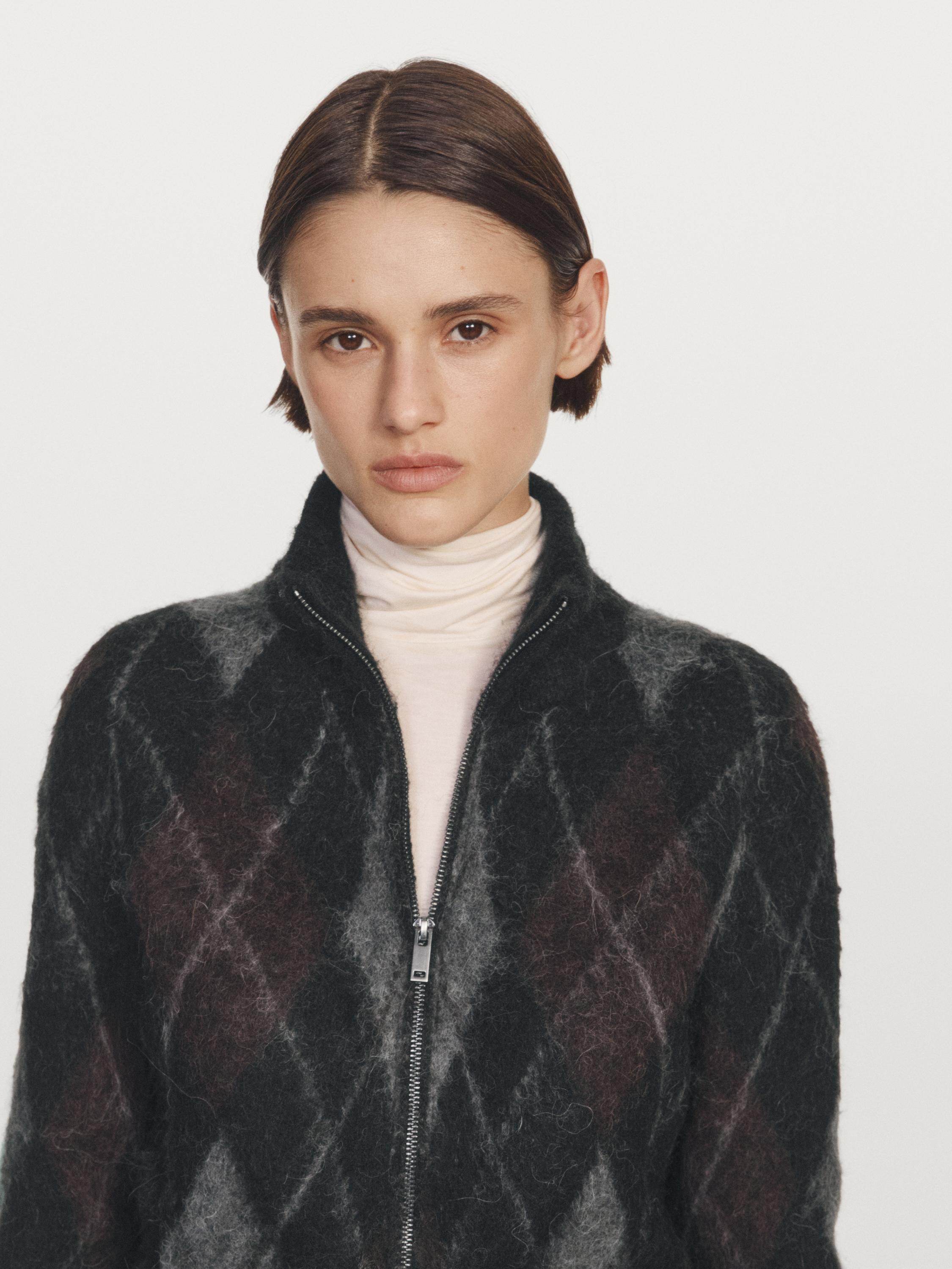 Wool and alpaca argyle cardigan