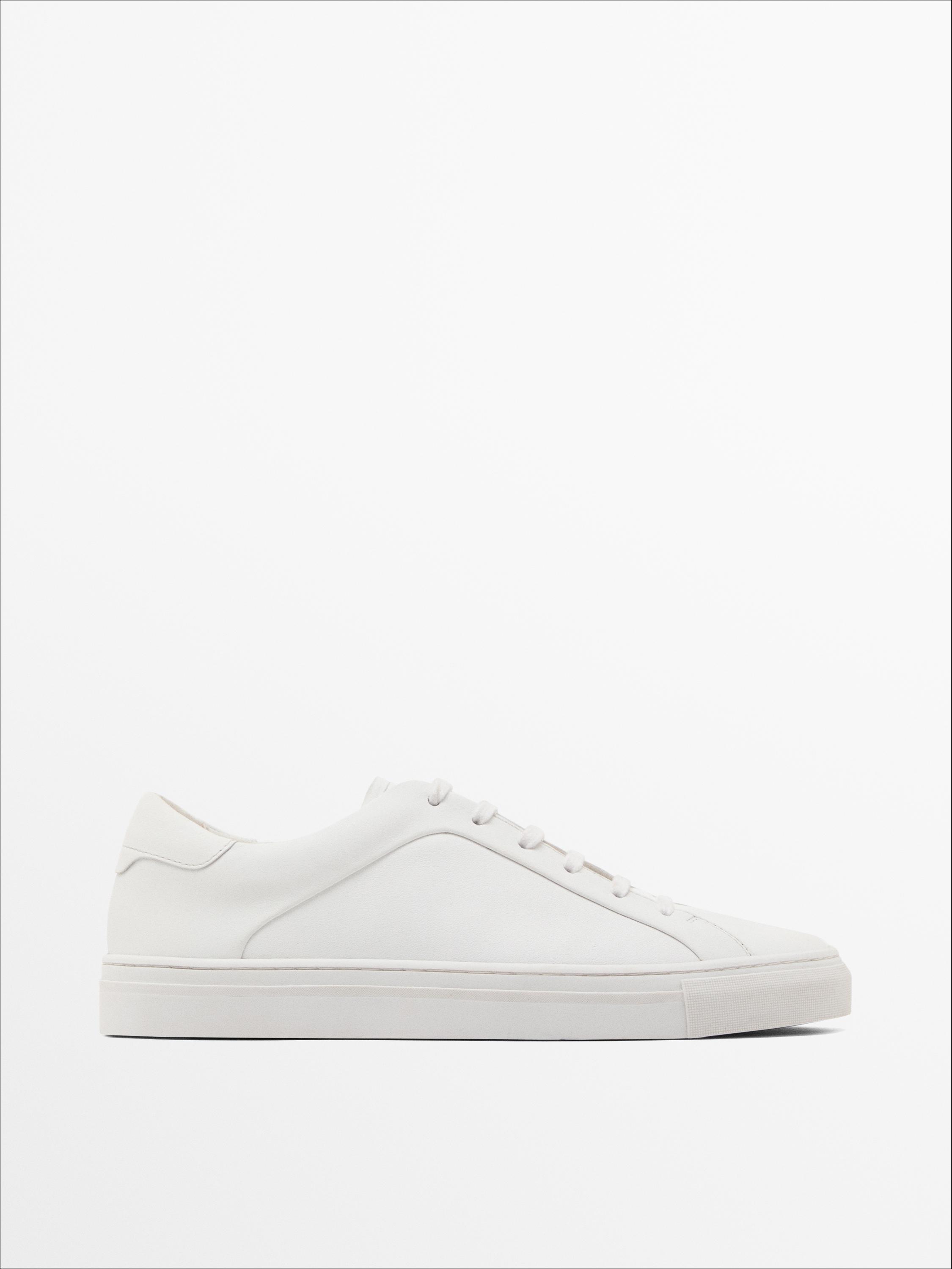 Split suede trainers — WHITE