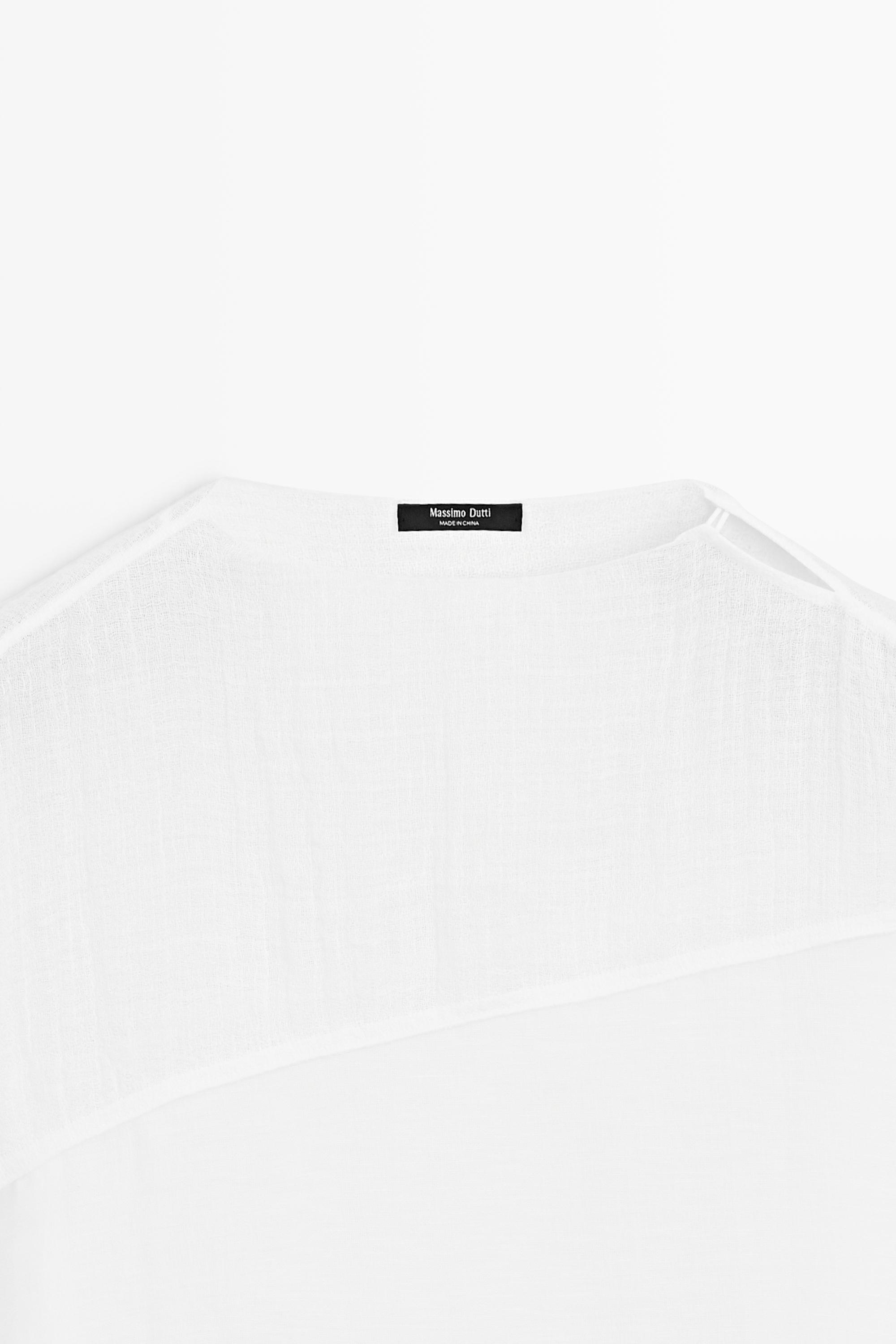 Flowing linen blend shirt — Off white