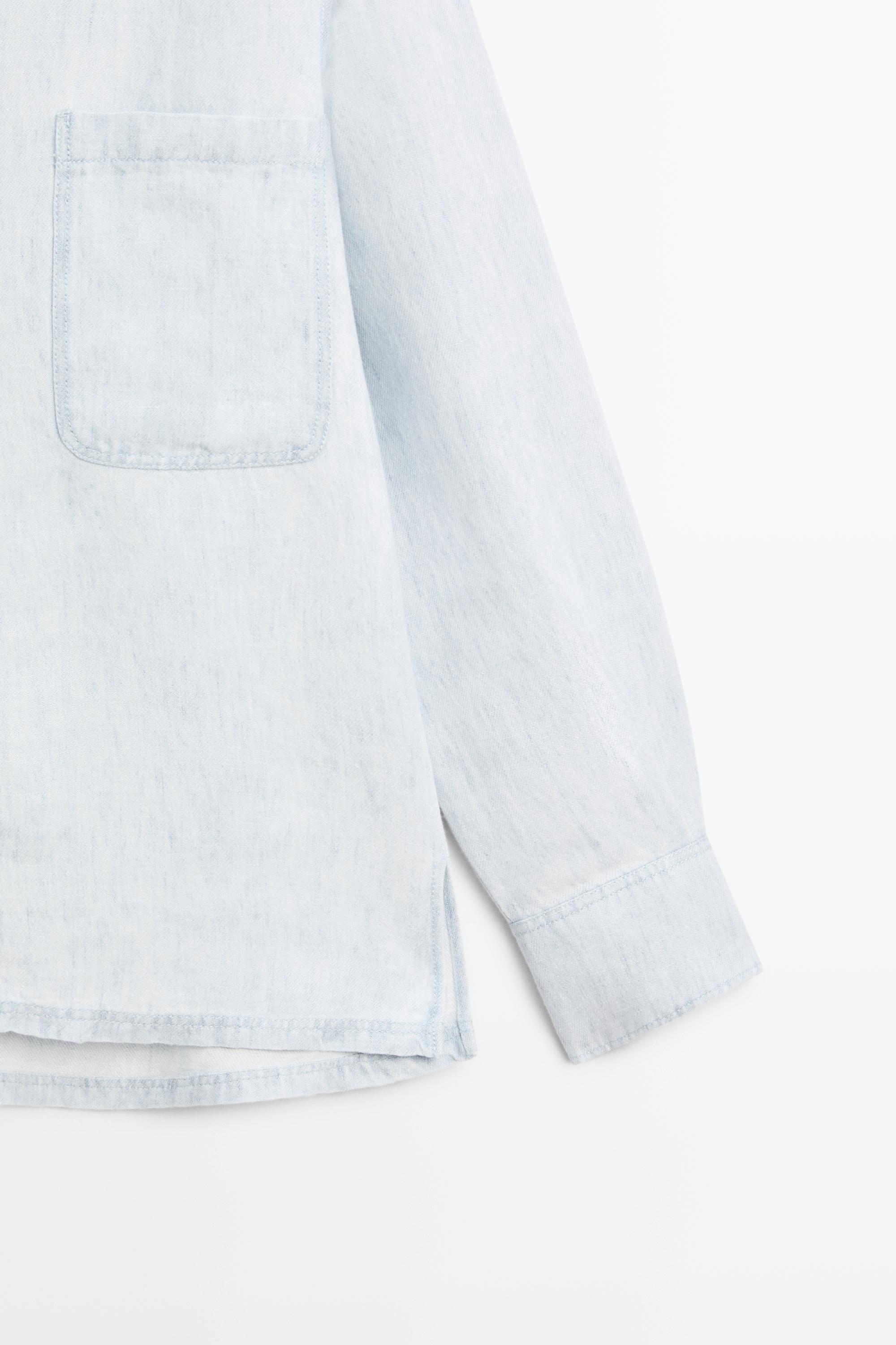 Denim effect pocket shirt - STUDIO — Light Blue