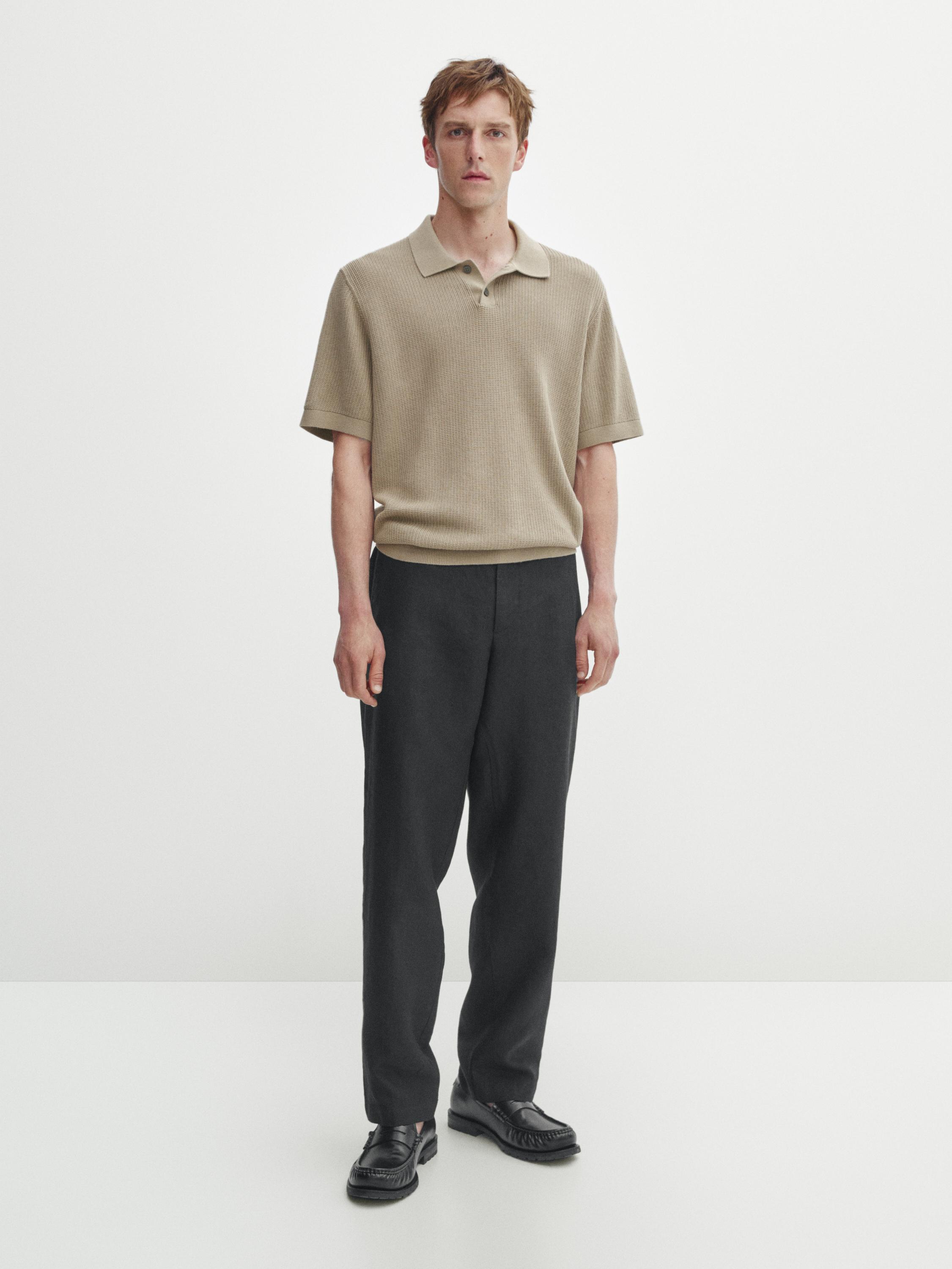 Polo en maille à manches courtes