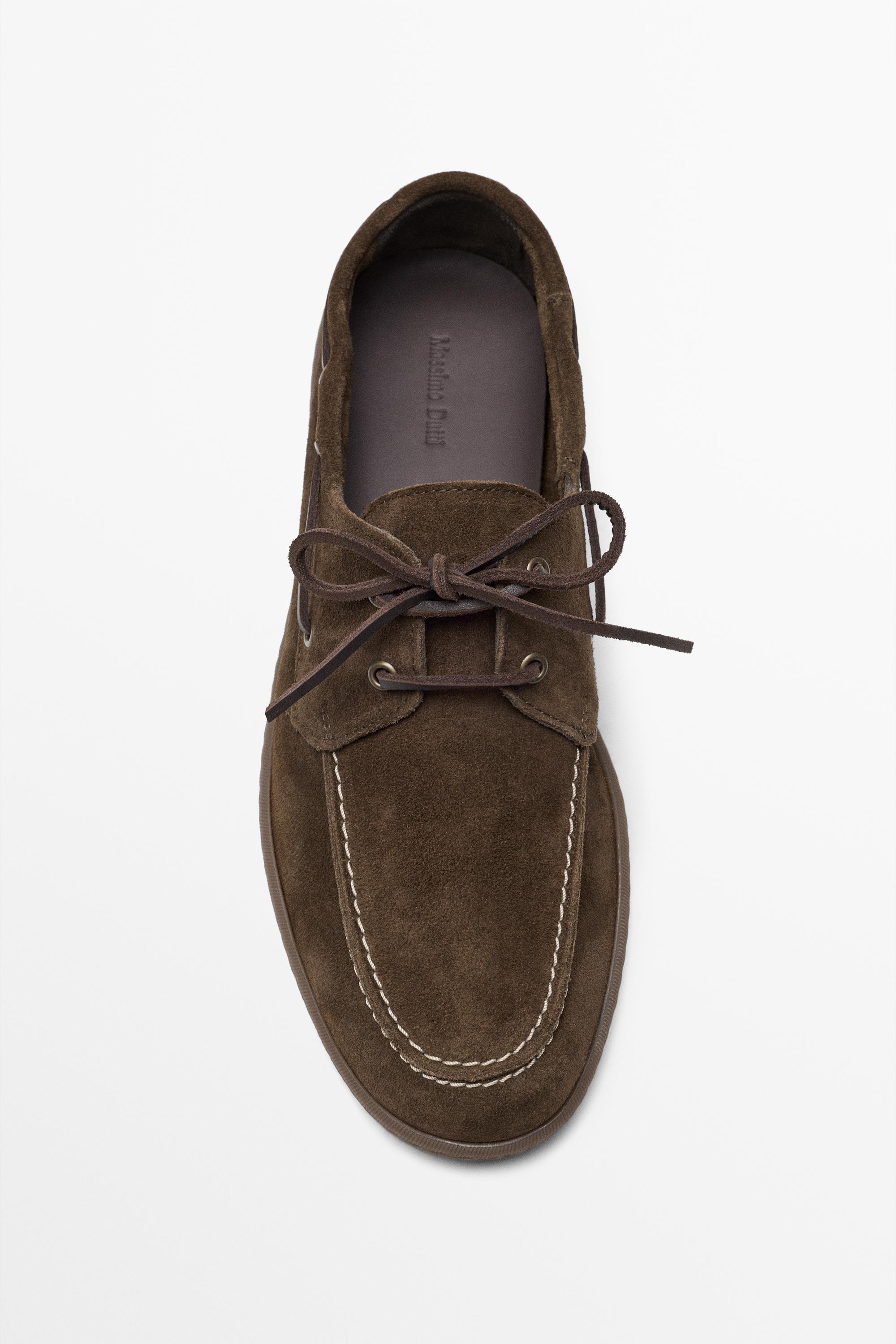 Soft leather boat shoe — BROWN