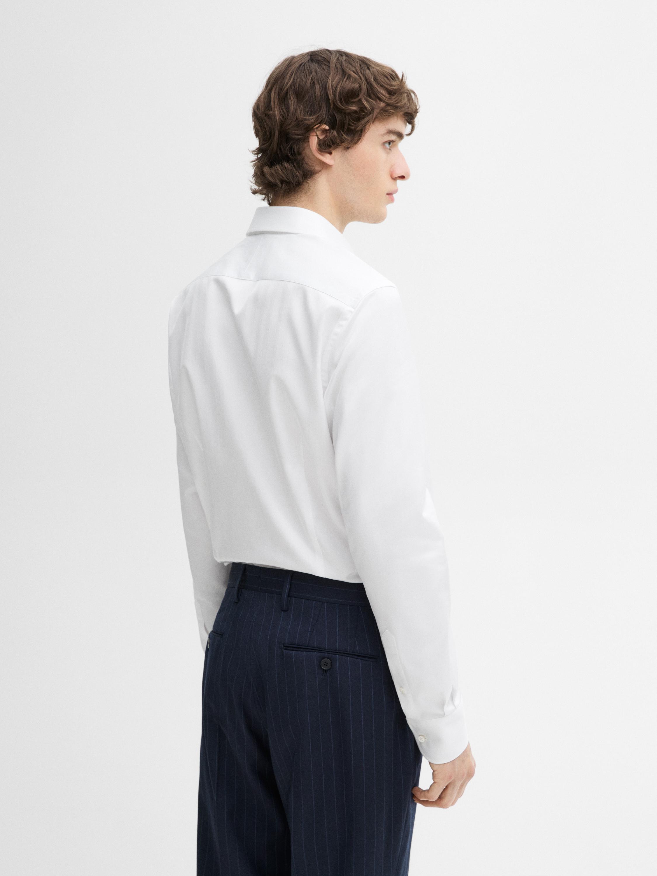 Slim fit 100% cotton shirt — WHITE