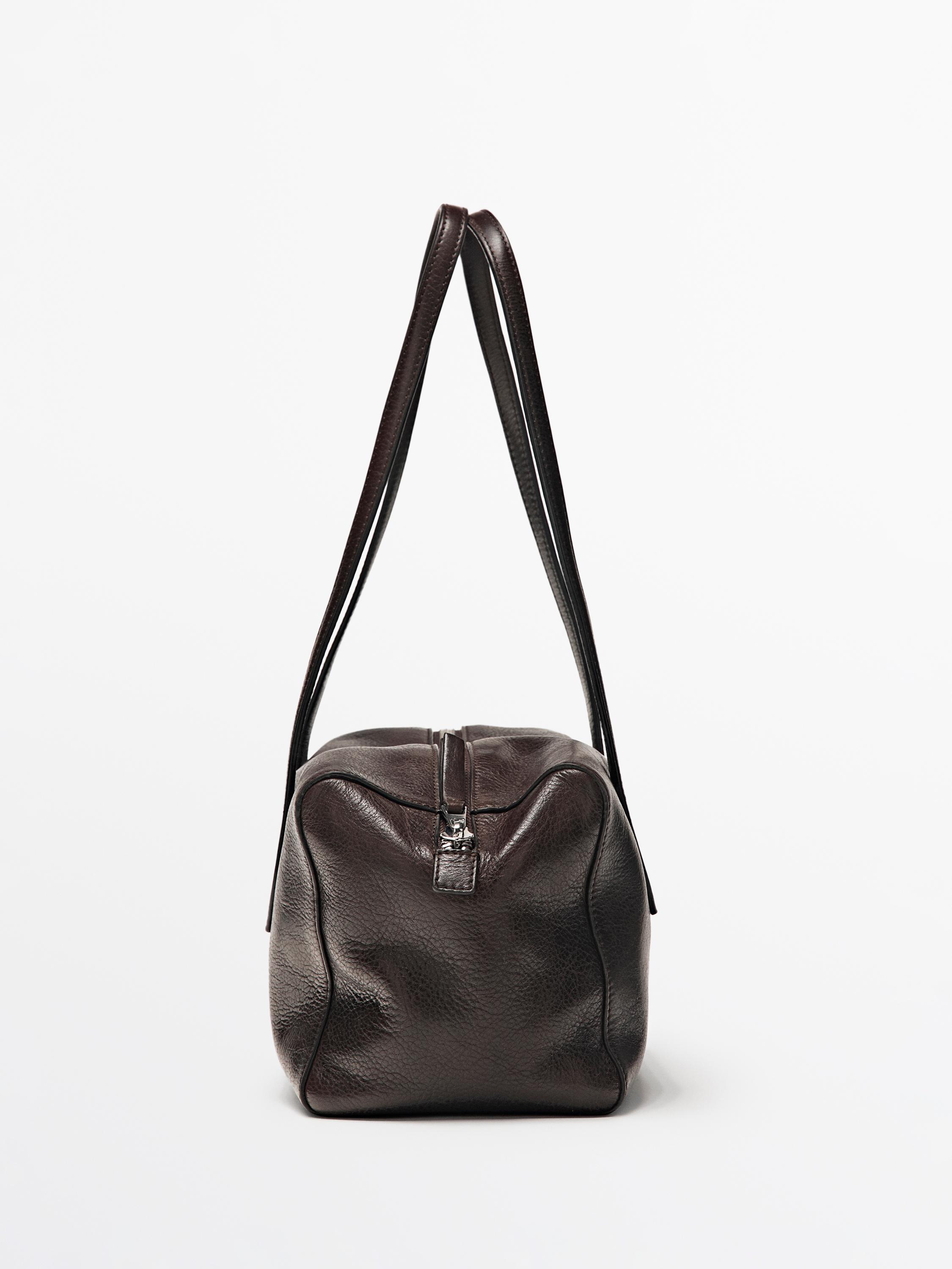Nappa leather west satchel bag — BROWN