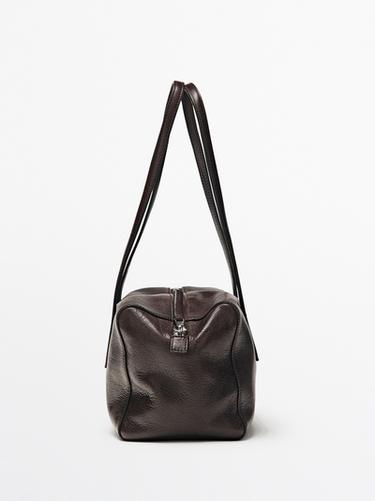 West nappa leather satchel — BROWN 4