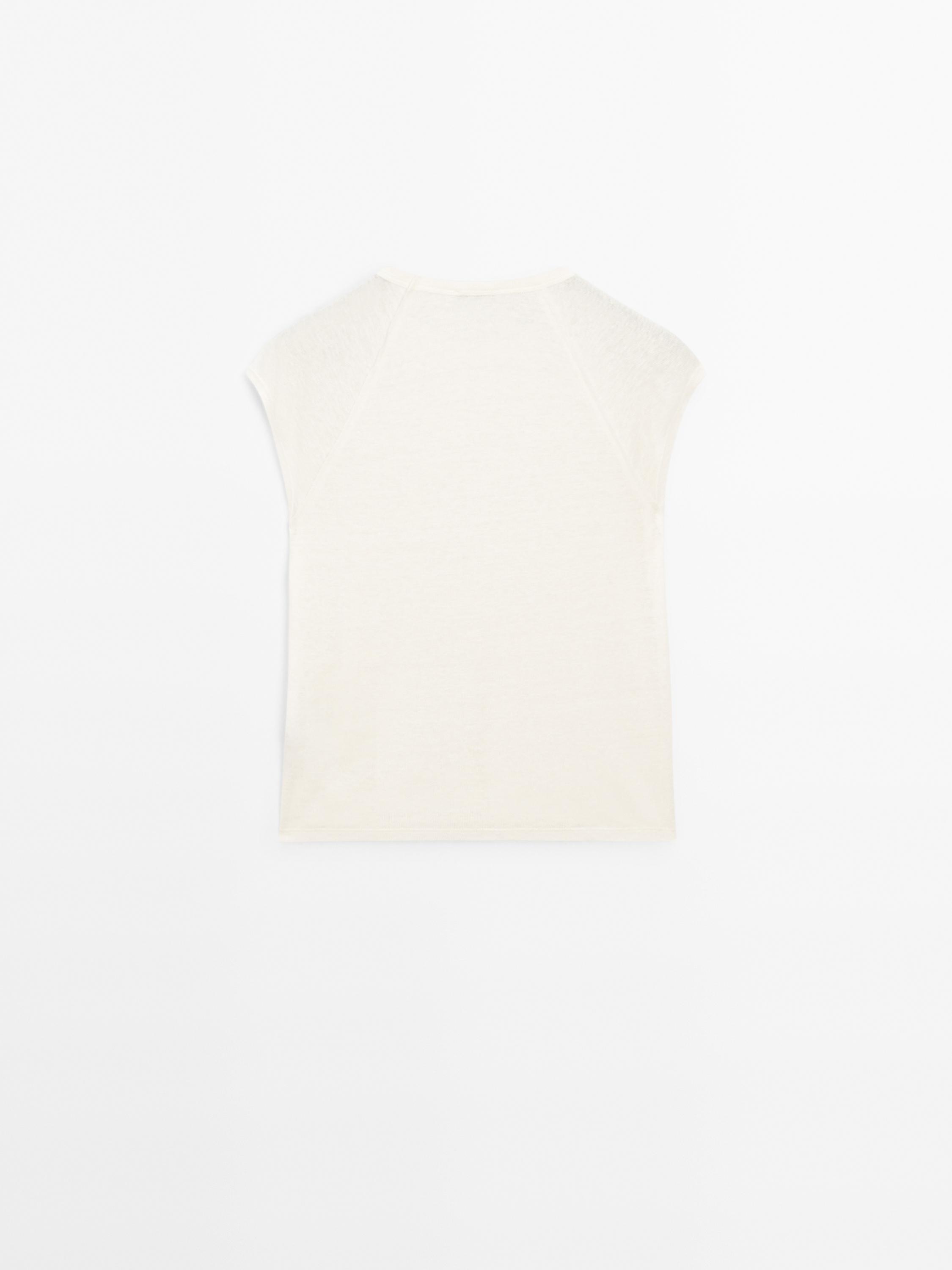100% linen lightweight ribbed T-shirt