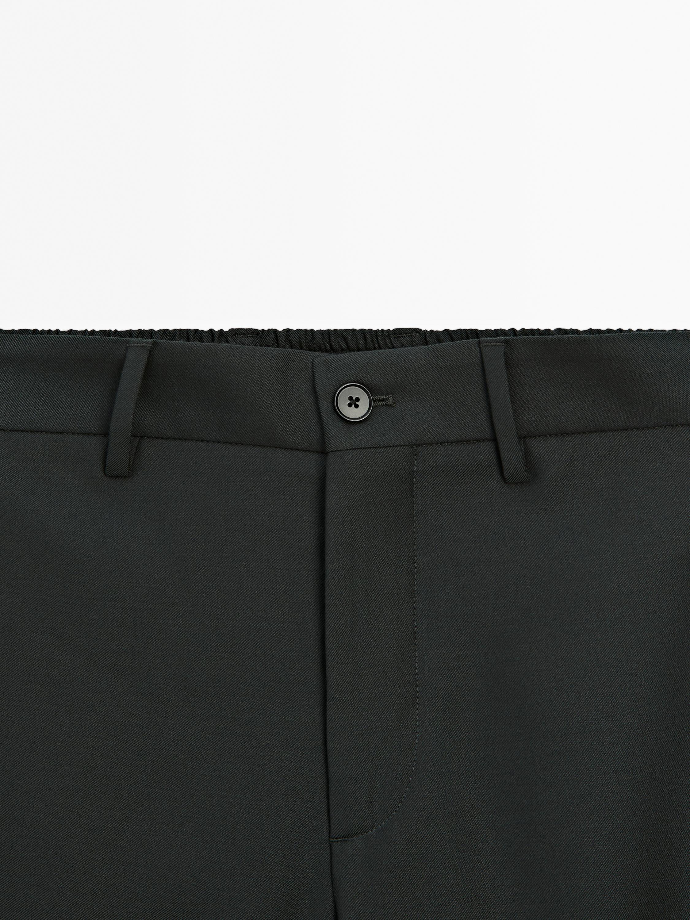 100% wool jogger fit trousers