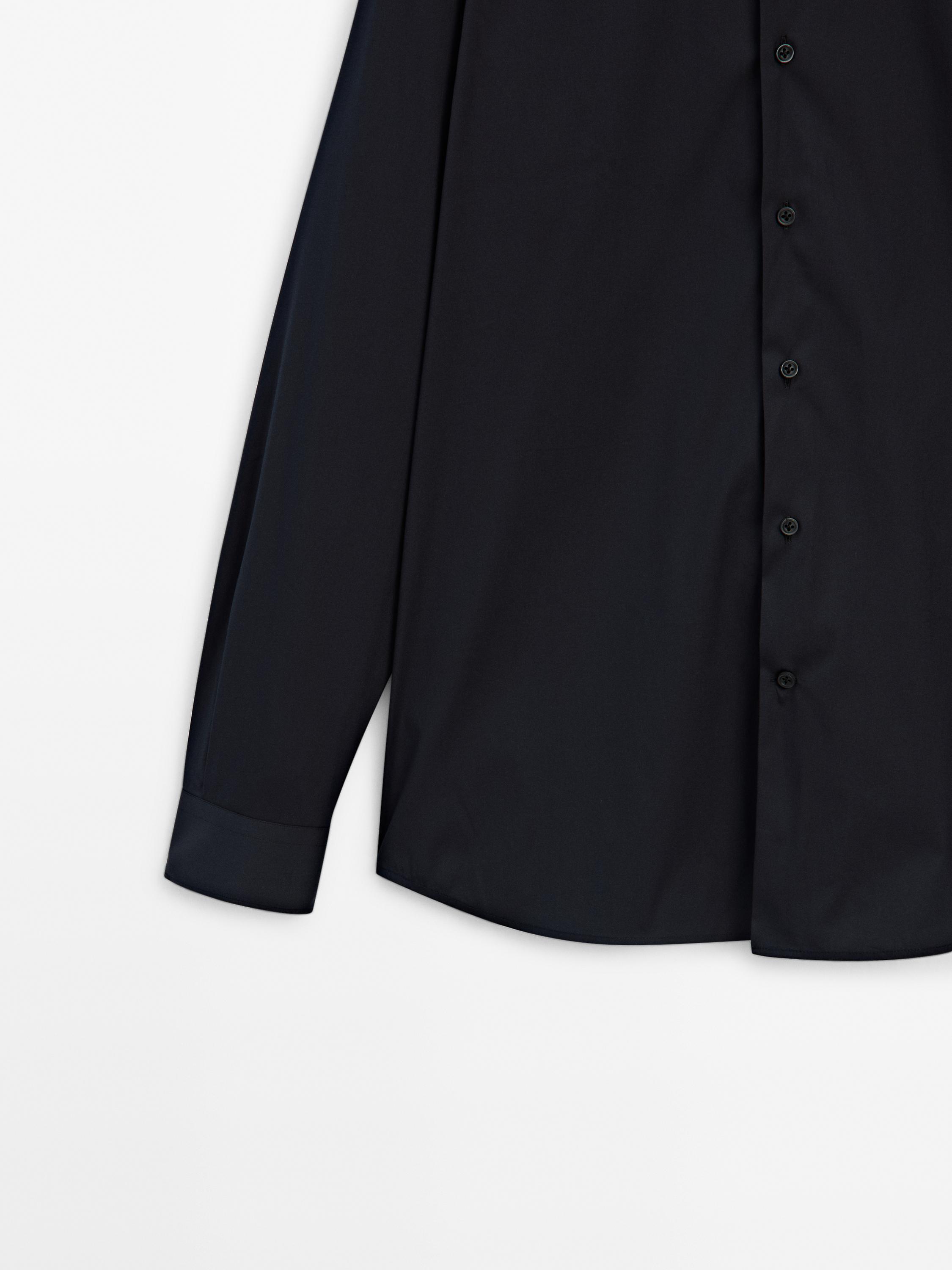 Slim fit stretch shirt — NAVY BLUE