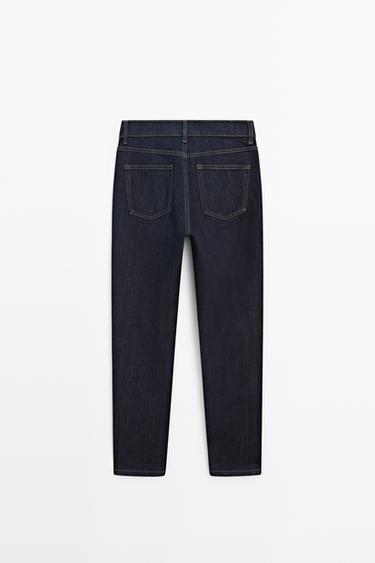 Mid-waist slim fit cropped jeans — DARK BLUE 6