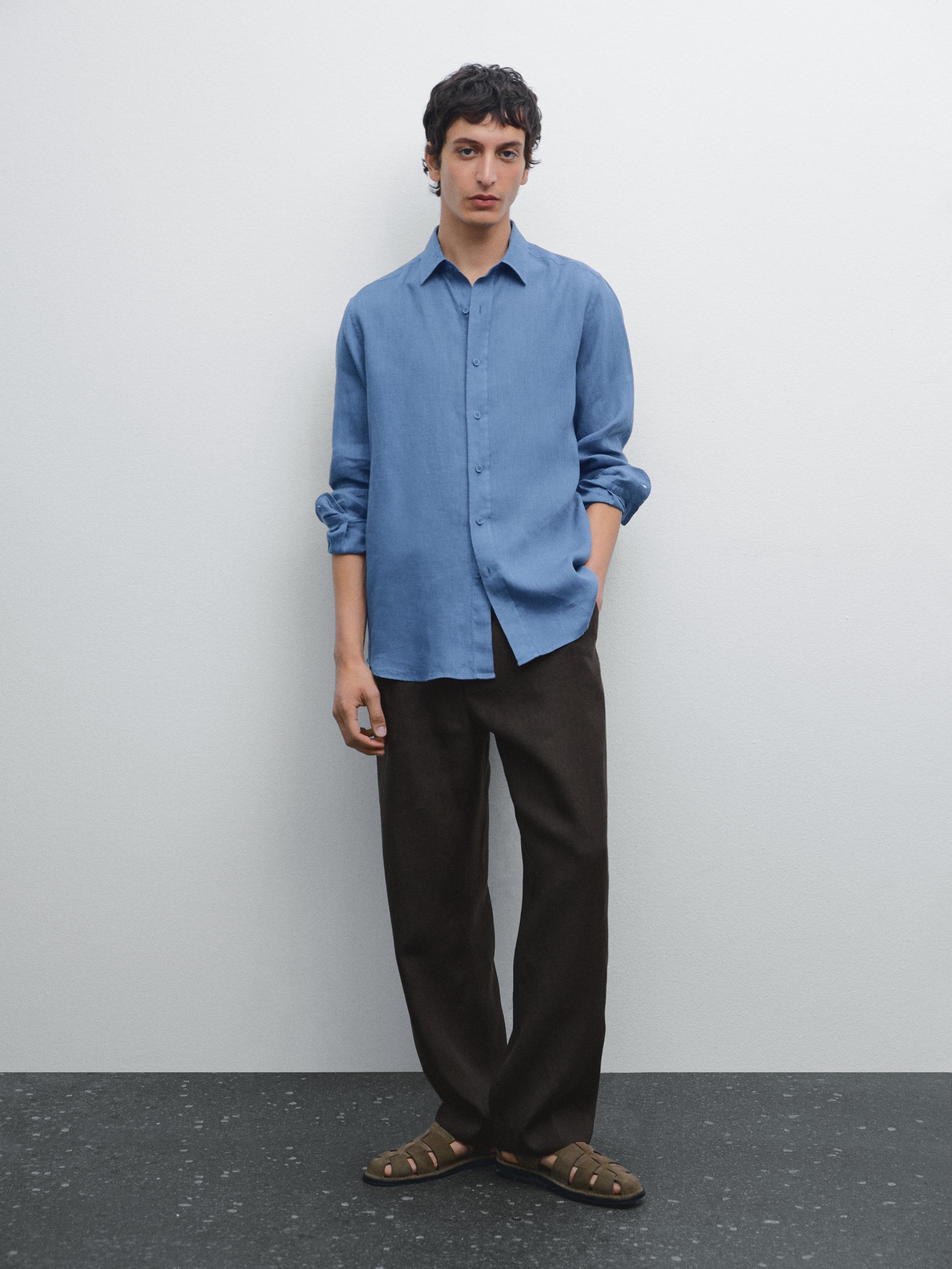 Chemise regular fit 100 % lin