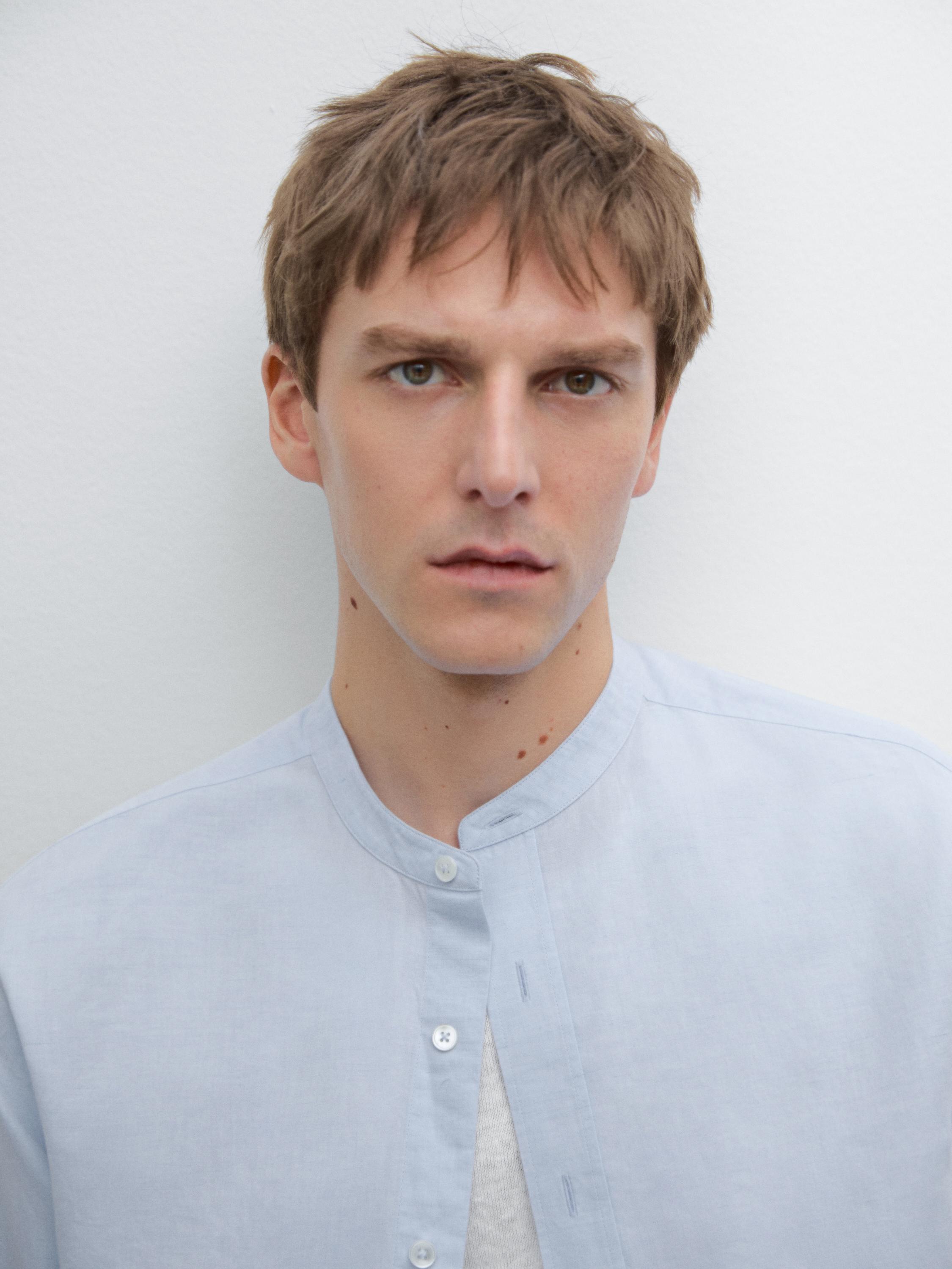 Chemise regular fit en coton mélangé