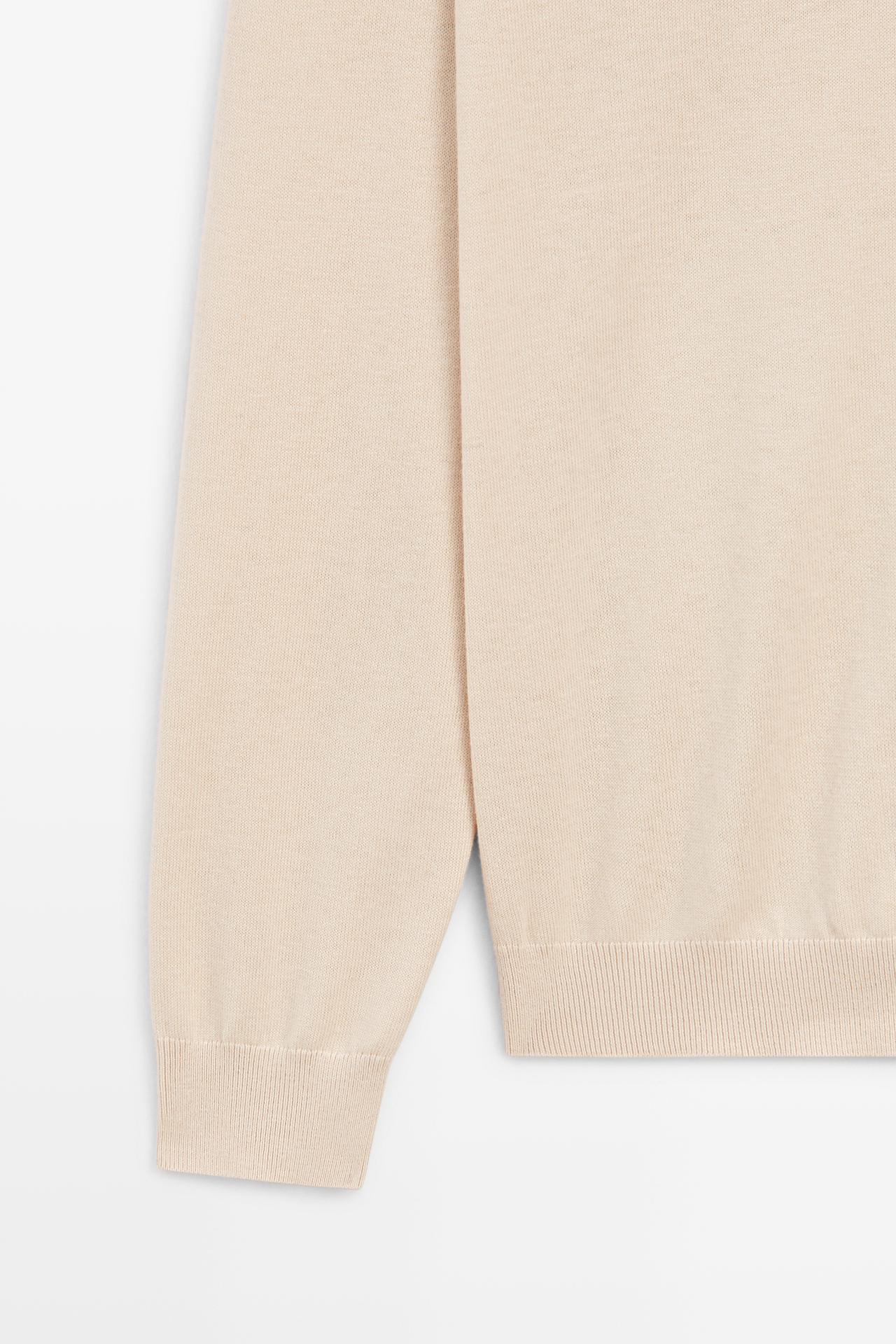 Cotton blend knit sweater — OFF WHITE