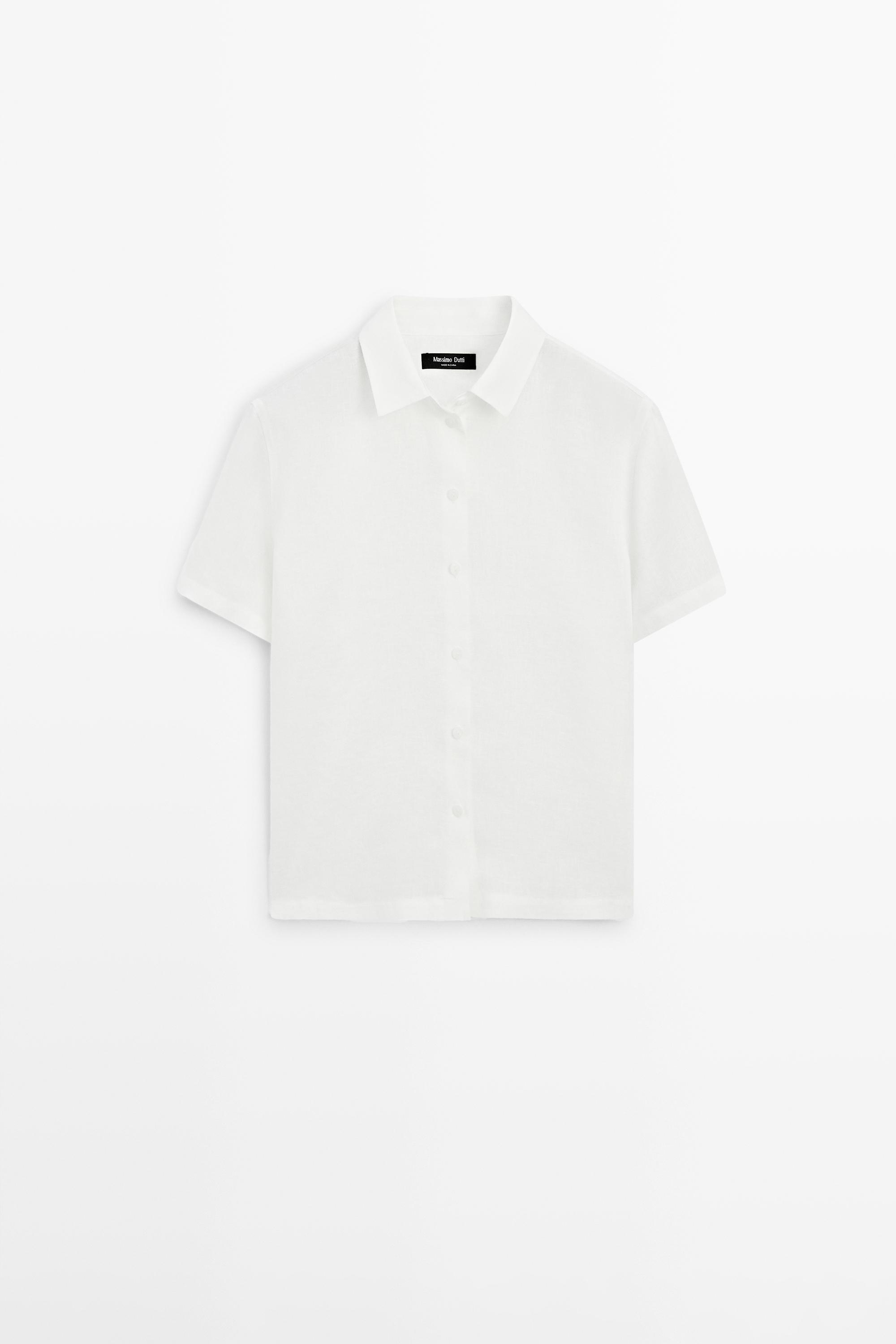 100% linen short sleeve shirt
