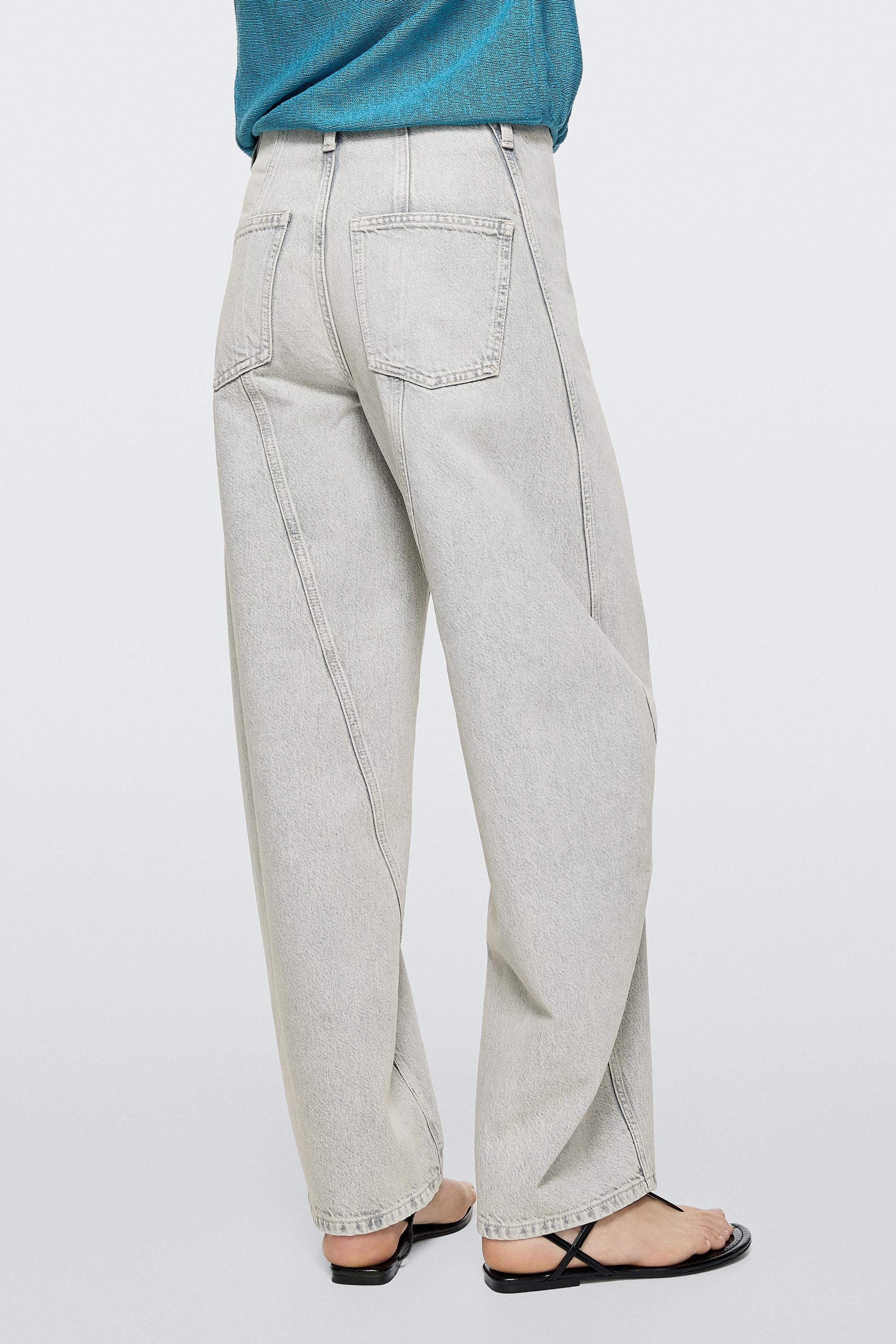 Barrel fit jeans with waist detail - LIMITED EDITION — PEARL GREY