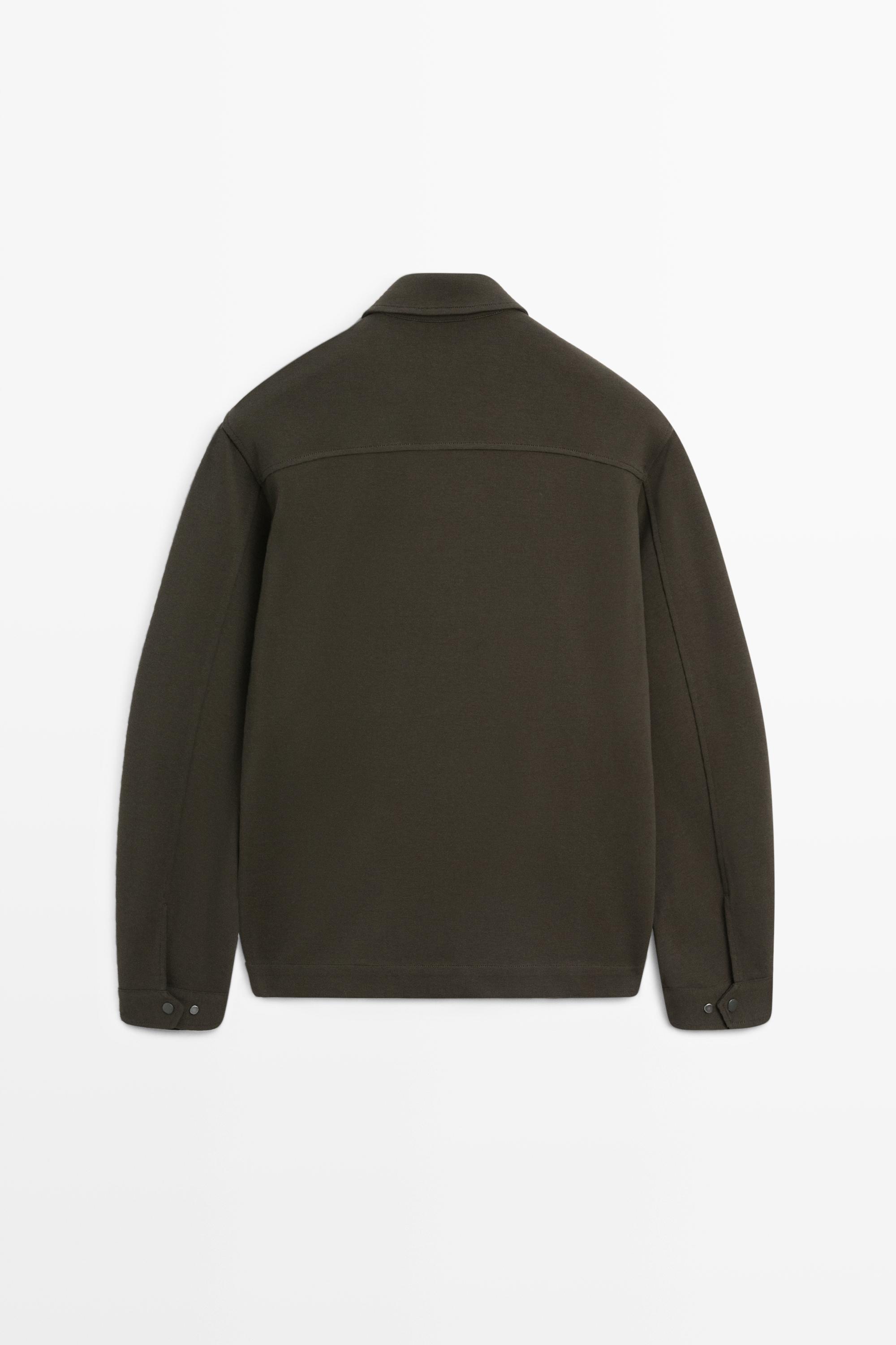 Cotton blend short jacket — DARK KHAKI