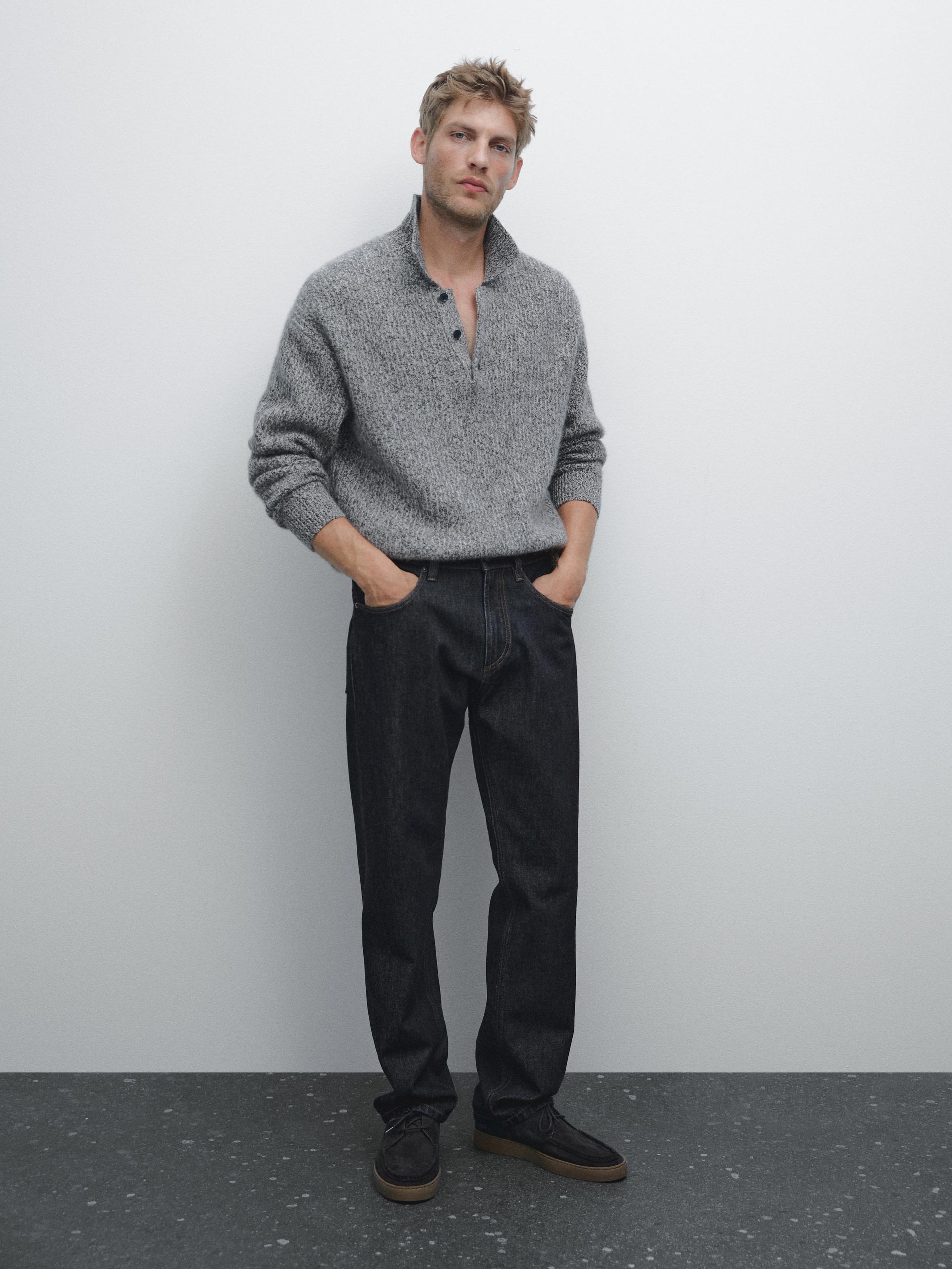 Jeans Relaxed Fit - Azul Marino - 34 (Eur 44) - Massimo Dutti - Hombre