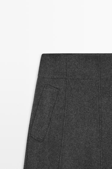 Flared midi skirt with pocket detail — GREY 9