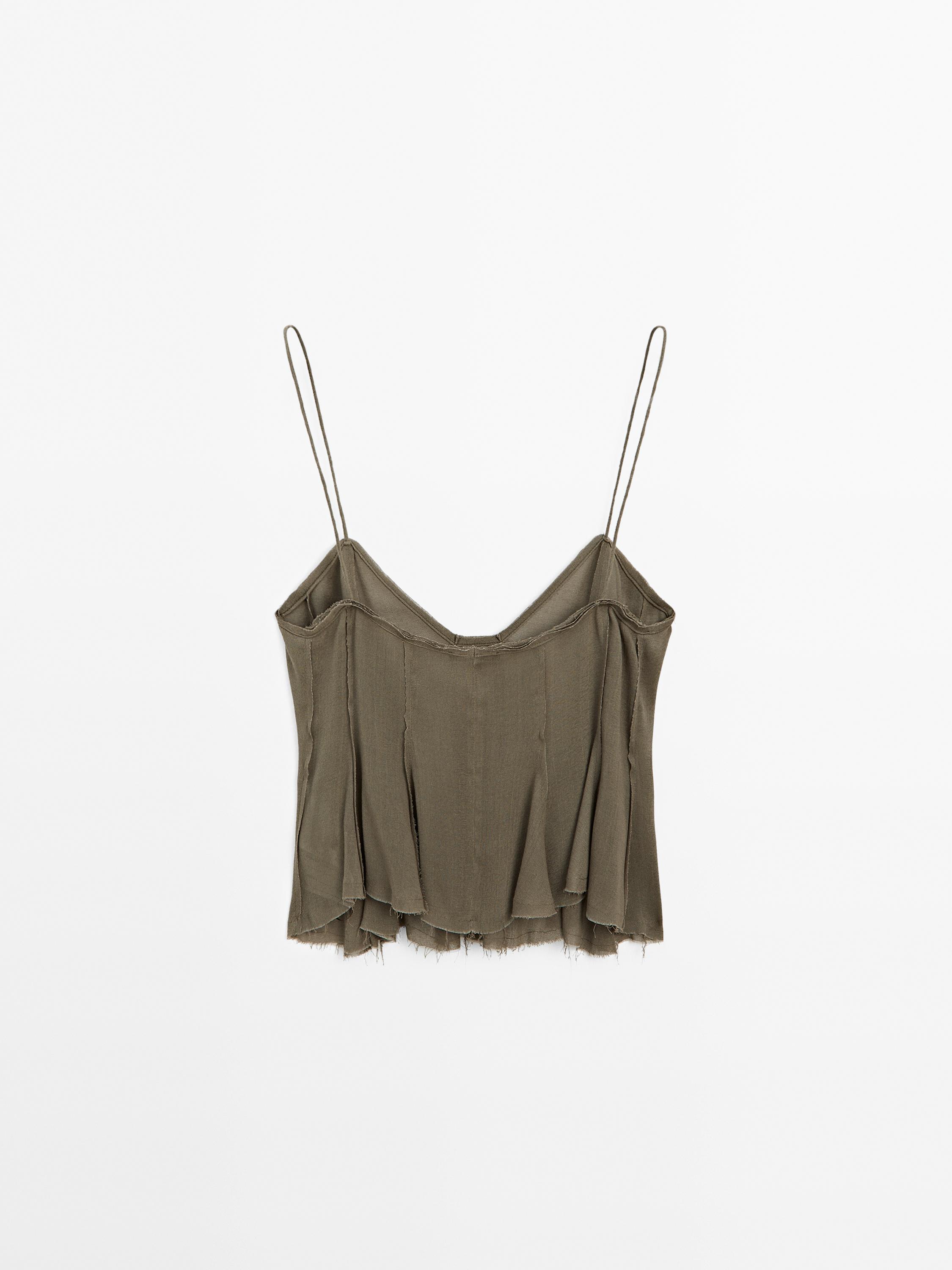 Flowing flared strappy top