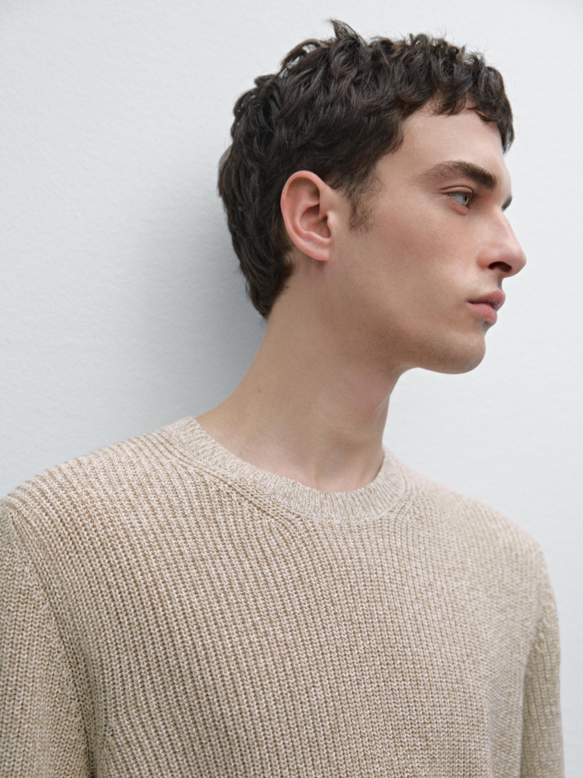 100% cotton ribbed knit sweater