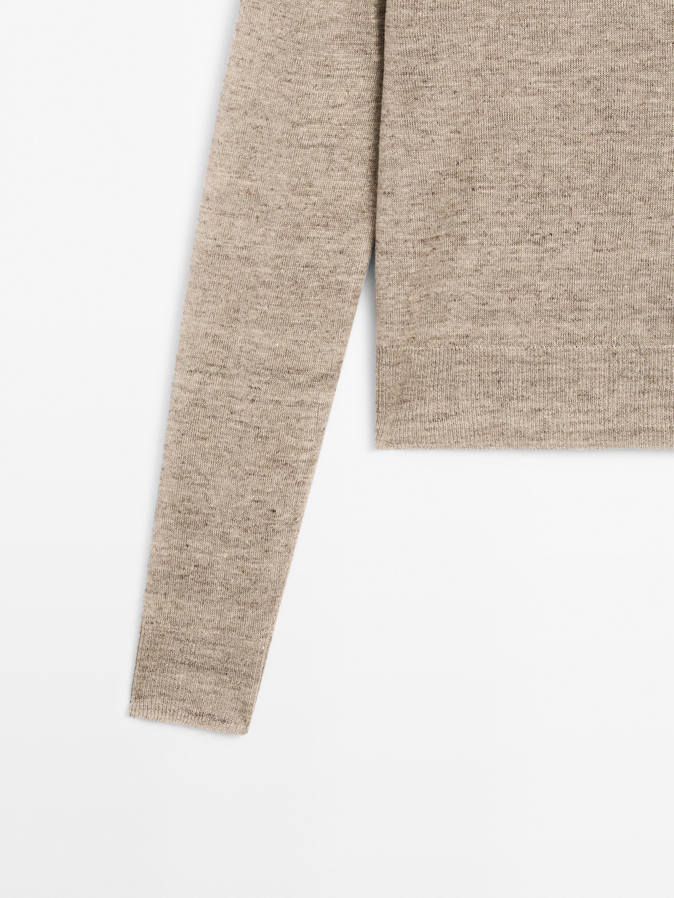 100% linen melange knit sweater