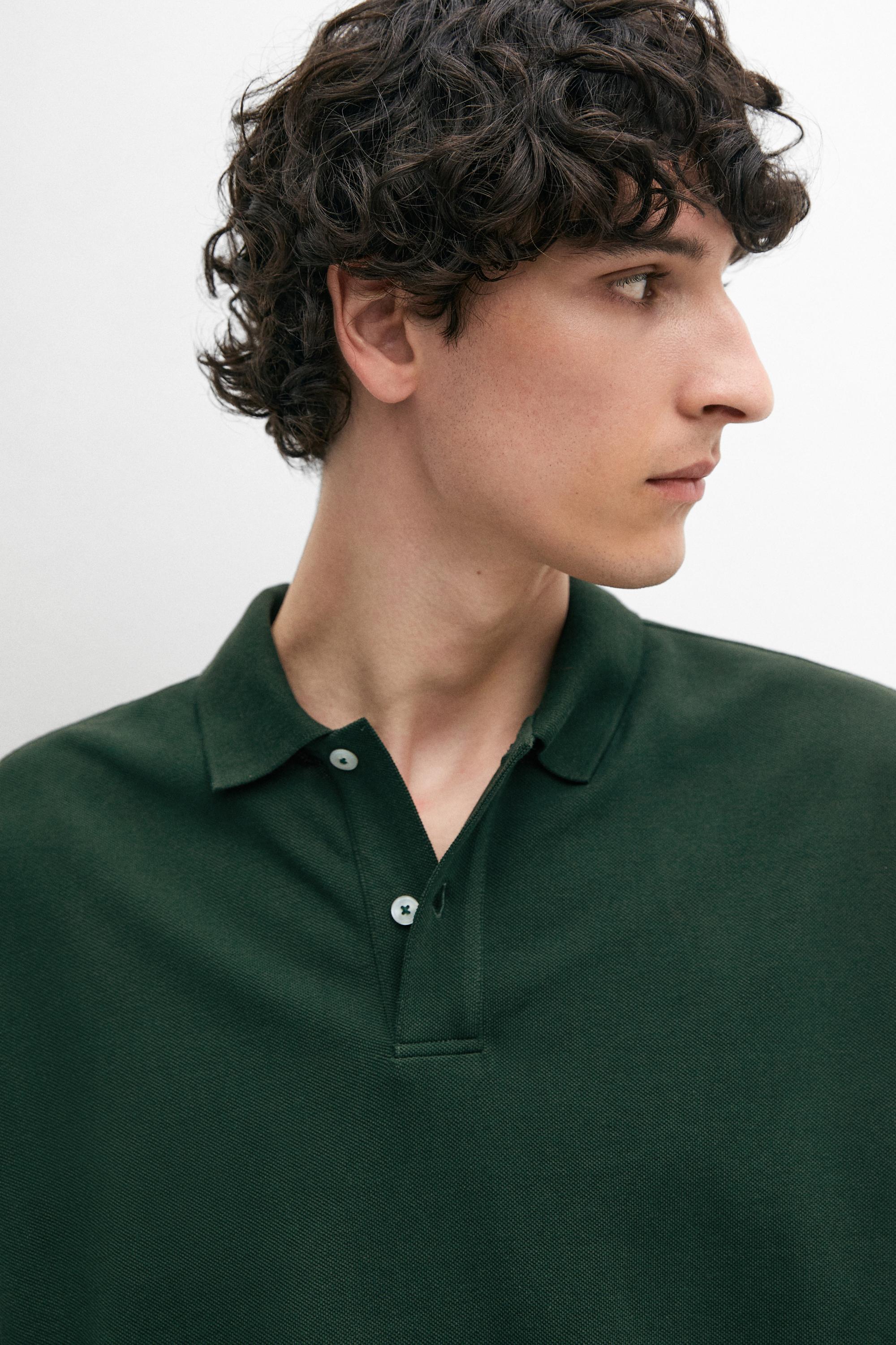 Micro-textured cotton piqué polo shirt — BOTTLE