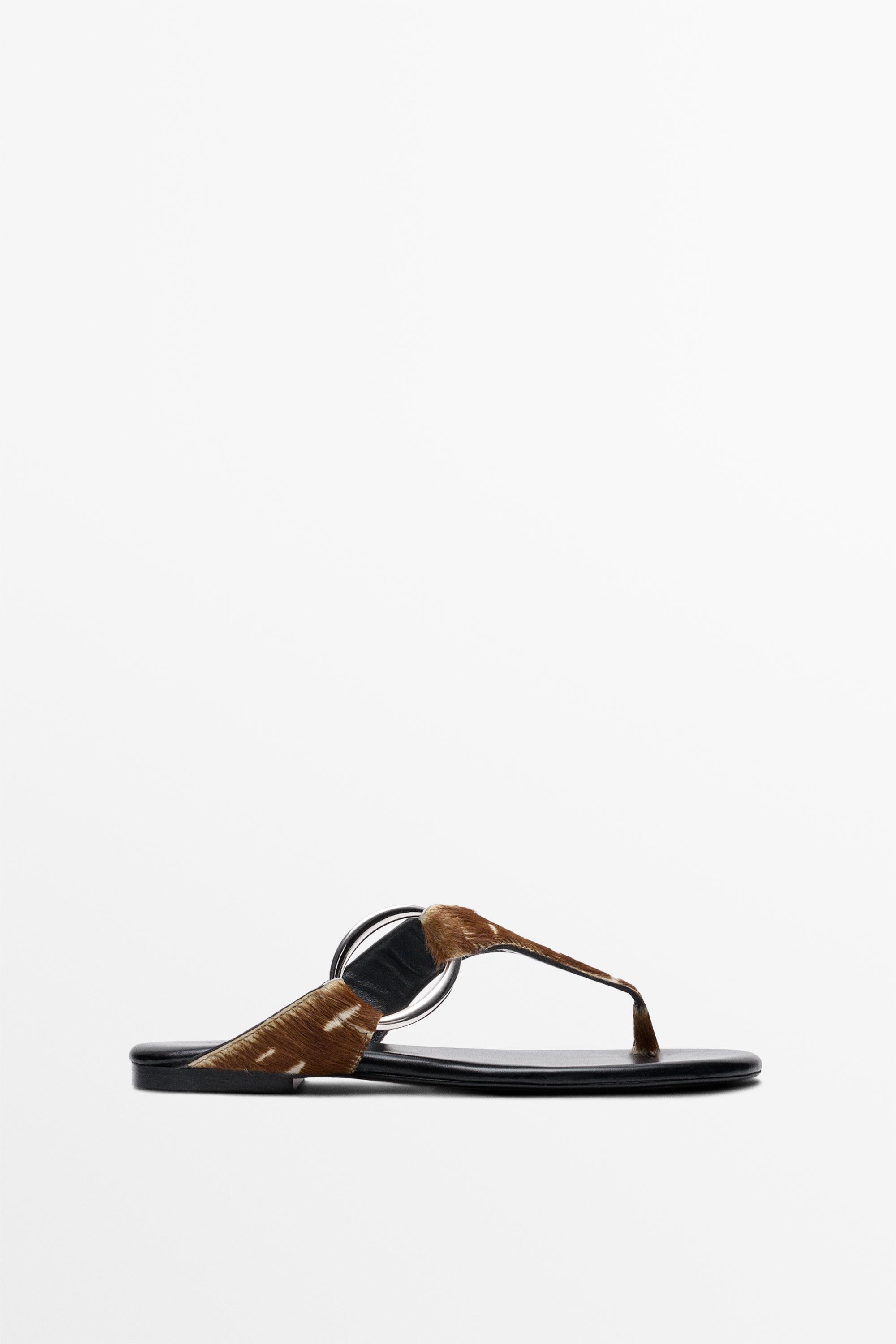 Printed flat slider sandals — Multicolored
