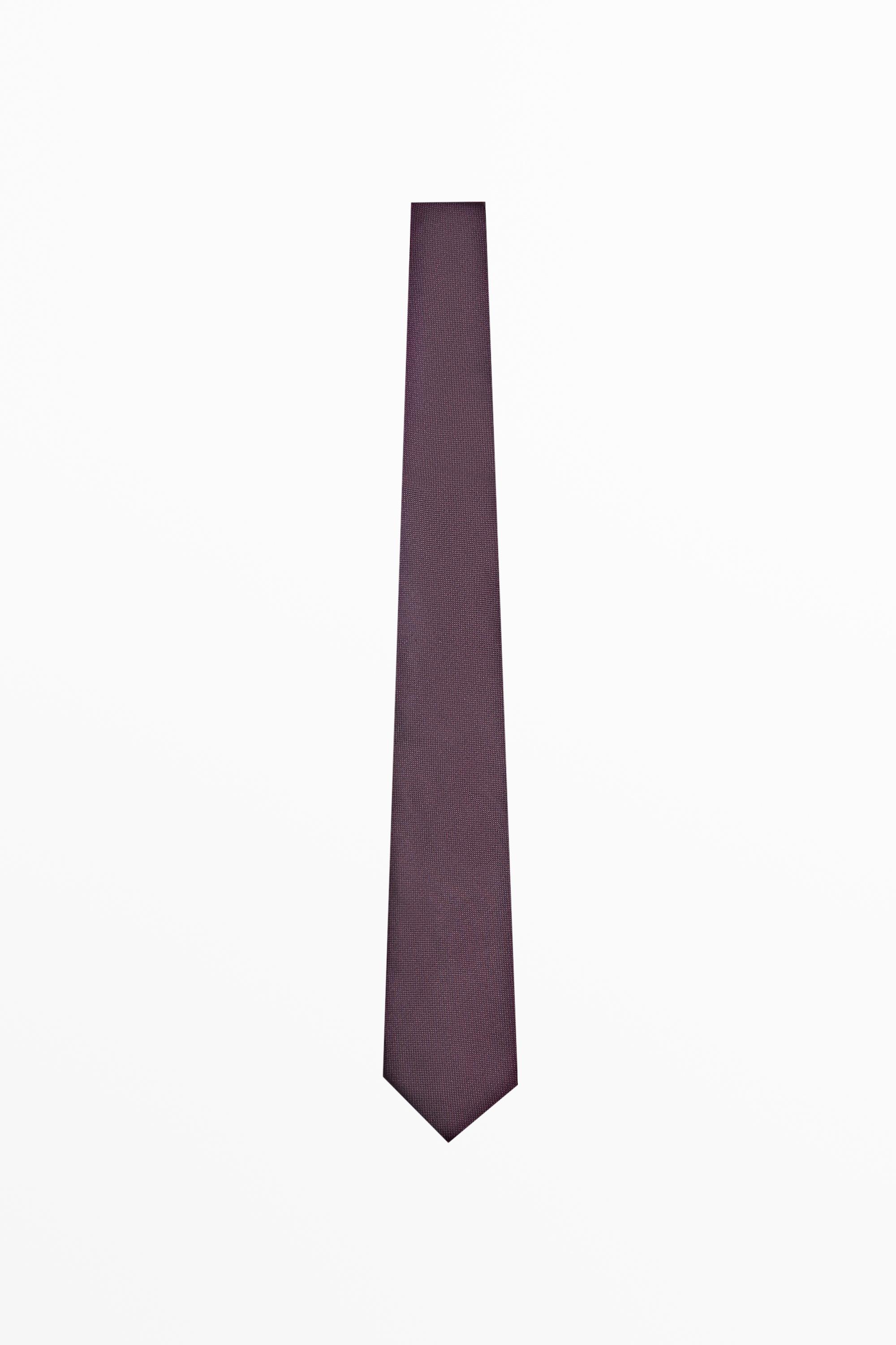 100% silk textured tie — BURGUNDY
