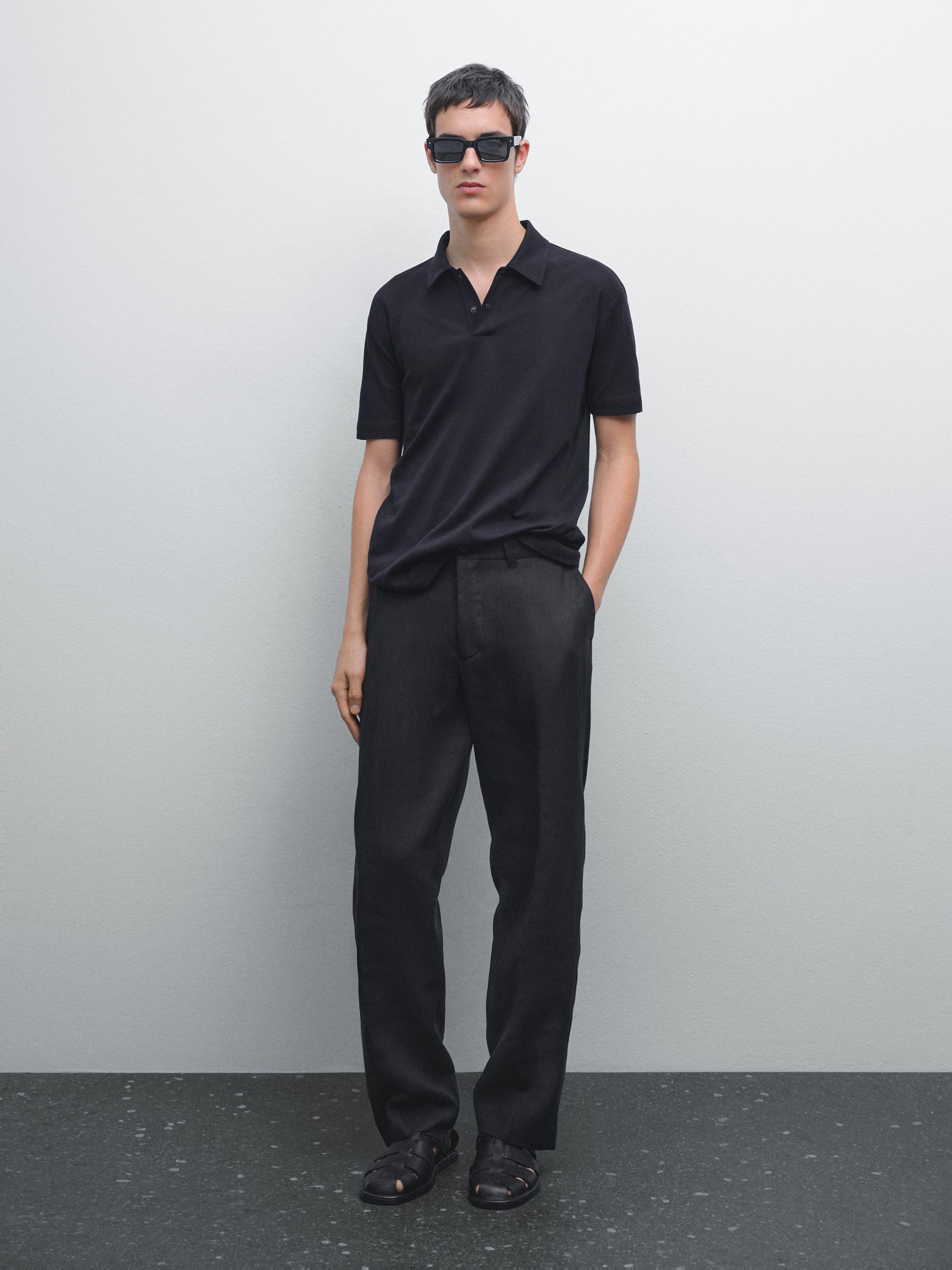 Short sleeve polo shirt with snap-button placket