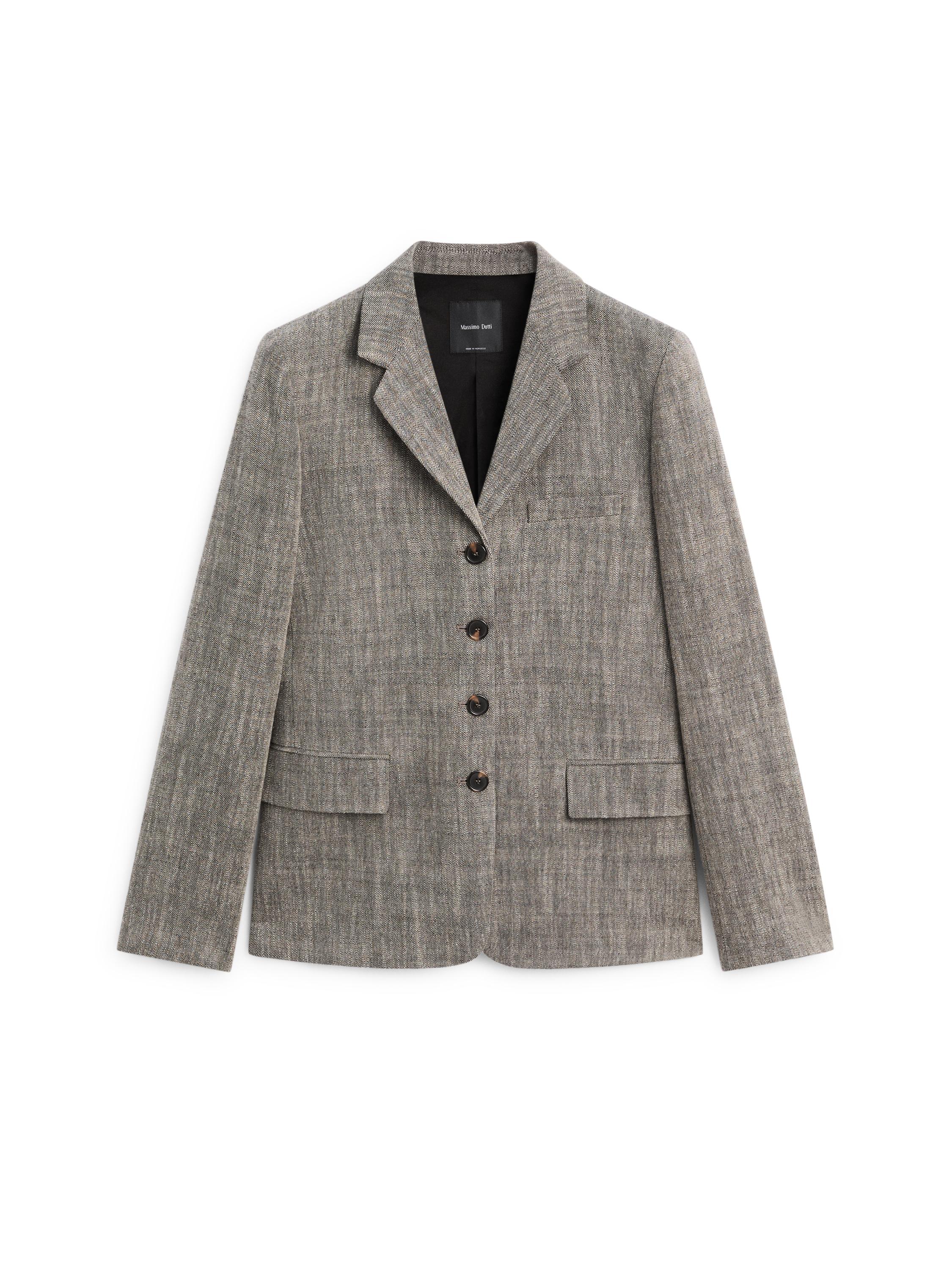 Flecked wool blend blazer — GREY
