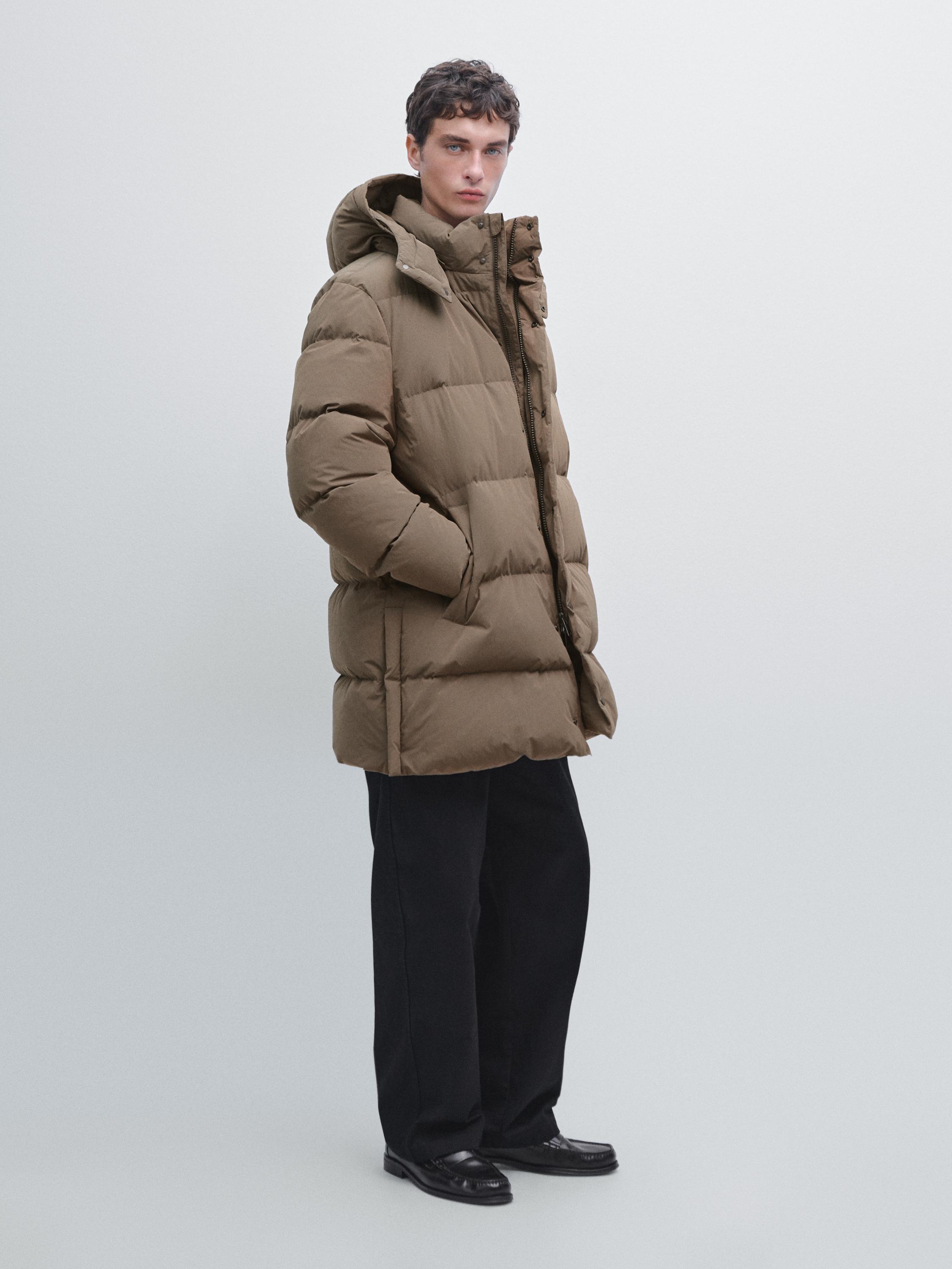 Chaqueta larga acolchada plumas water repellent