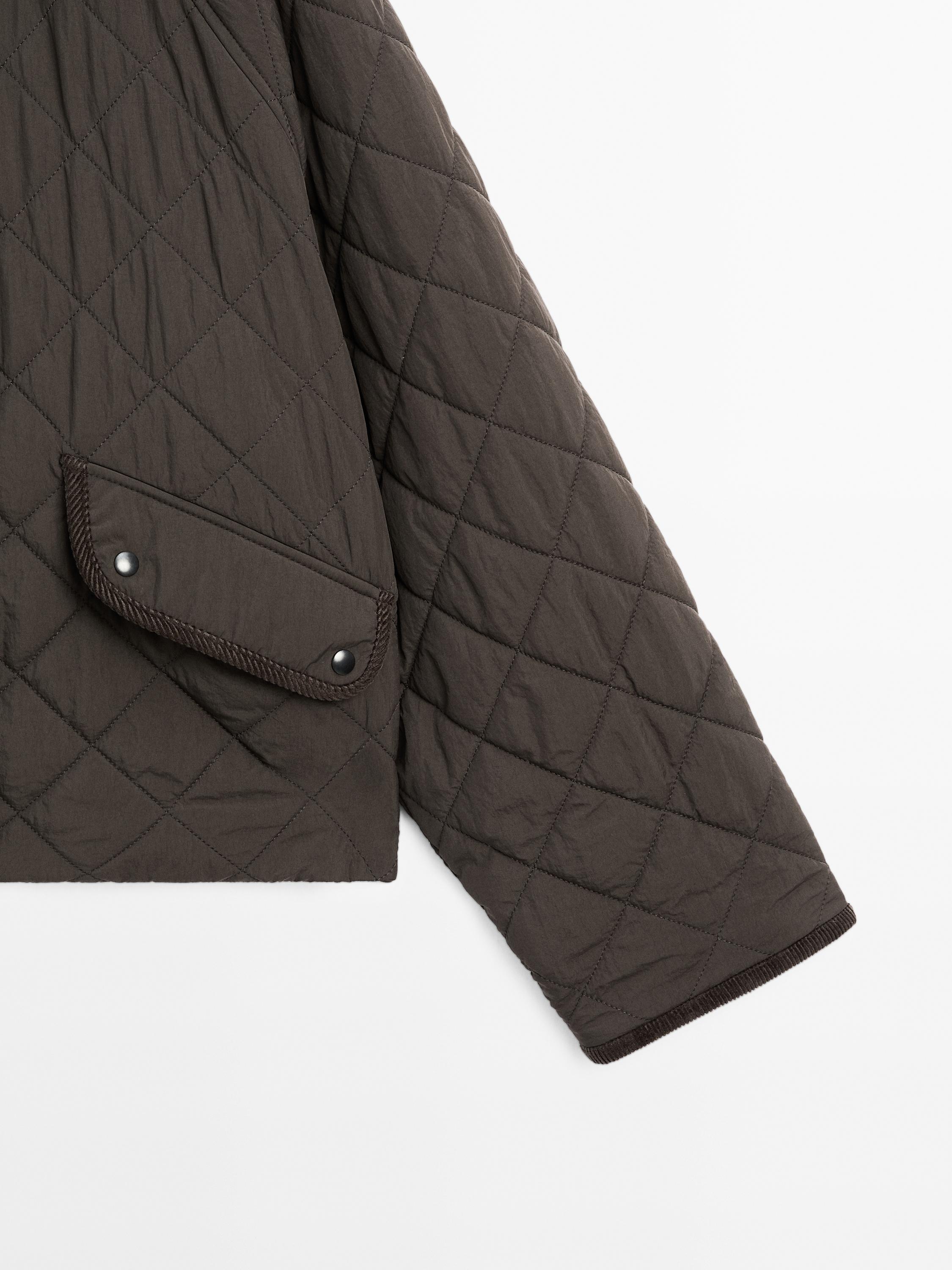 Short lightweight jacket with corduroy detail