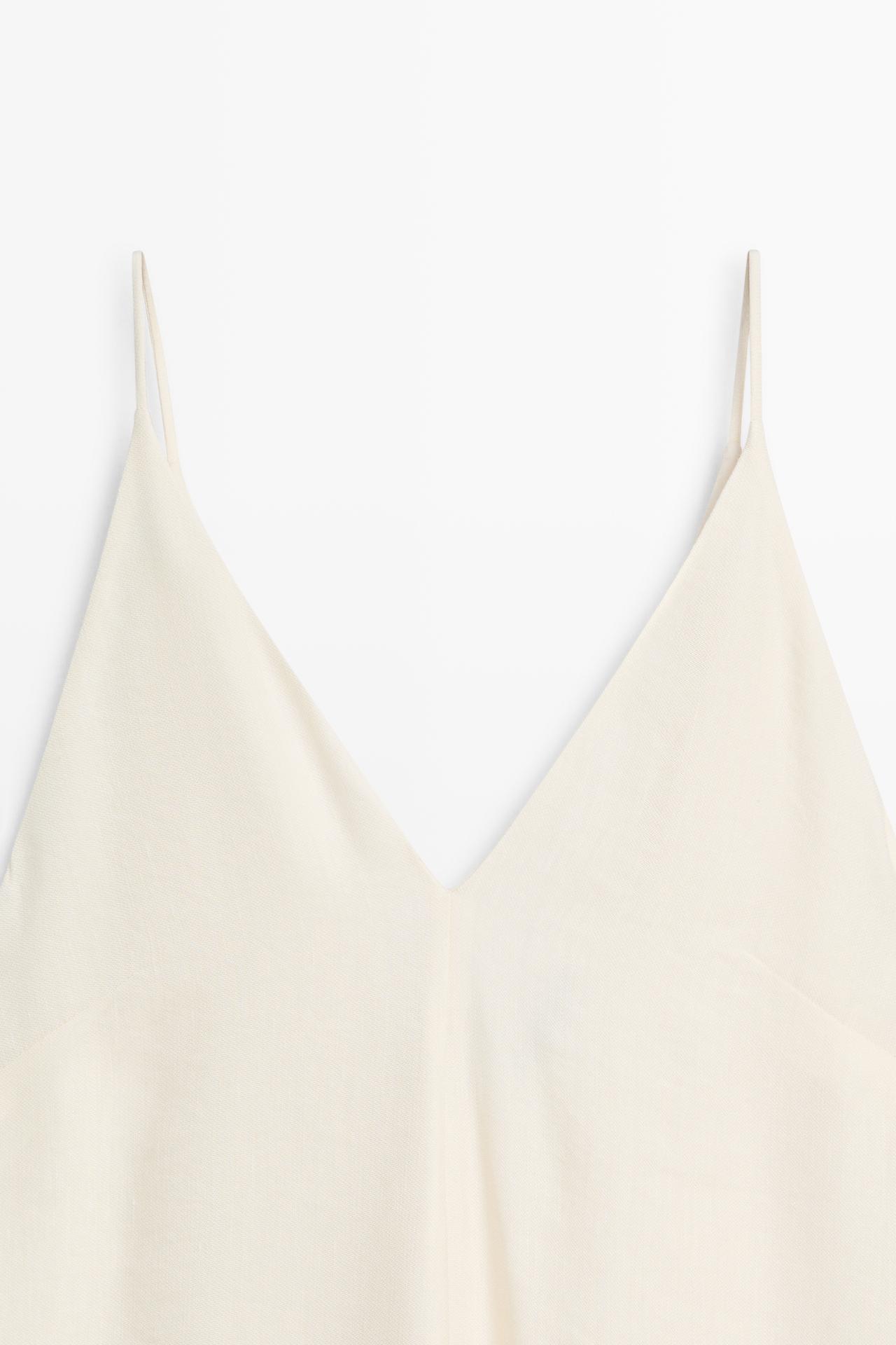 Contrast flowing midi dress — WHITE