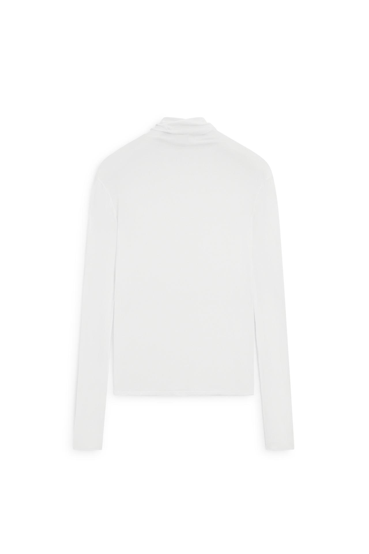 100% silk funnel neck T-shirt - LIMITED EDITION — WHITE