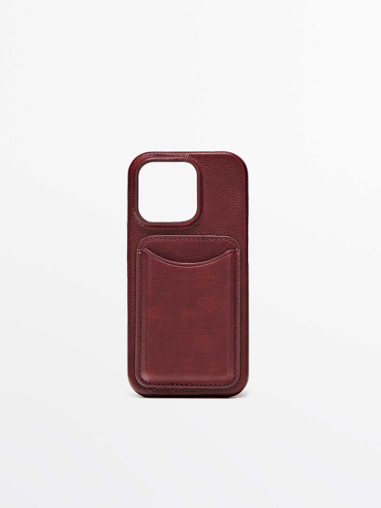 Funda Iphone Pro 16 Piel Napa - Rojo - 01 - Massimo Dutti - Mujer