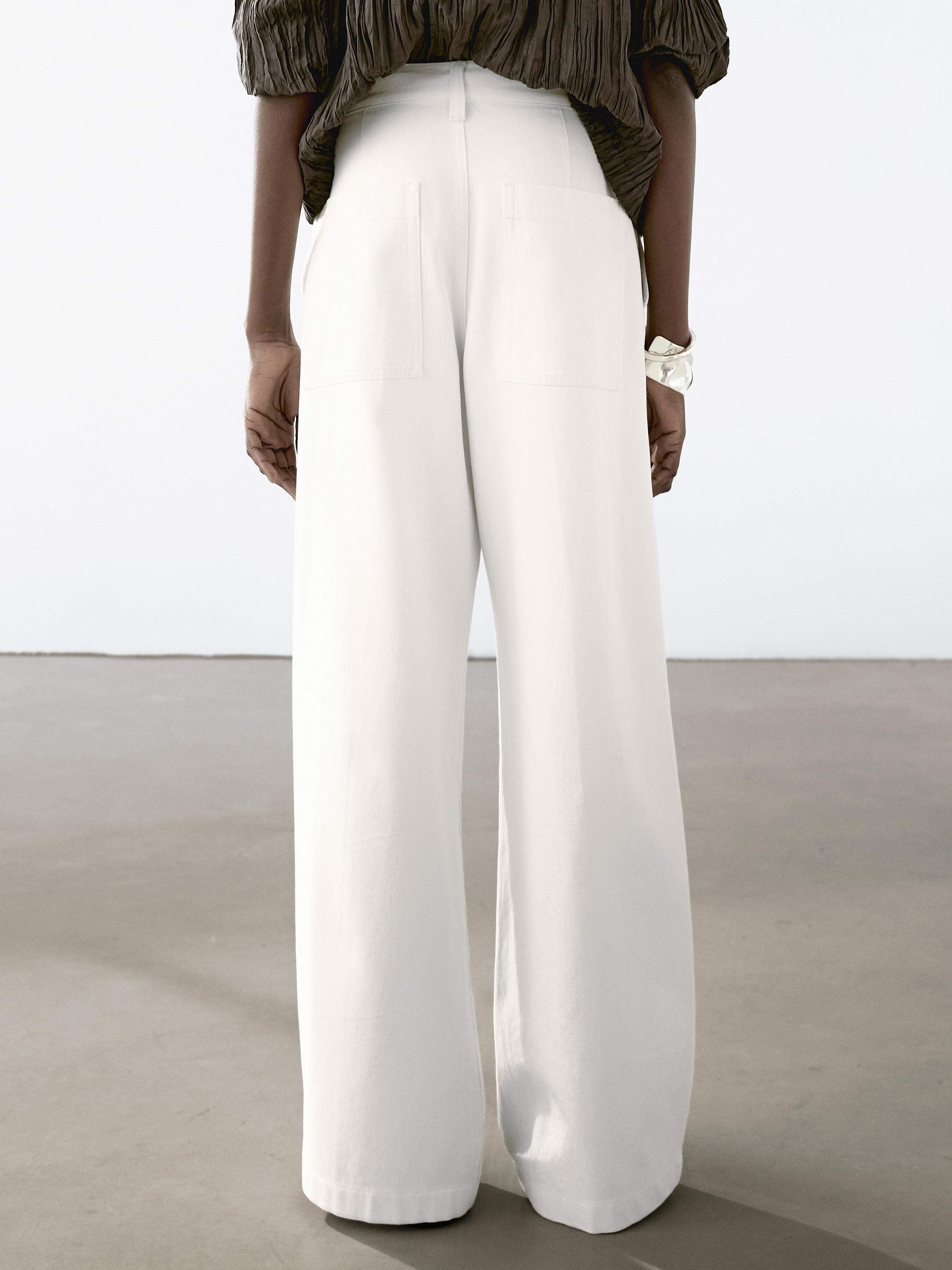 Relaxed fit mid-rise trousers