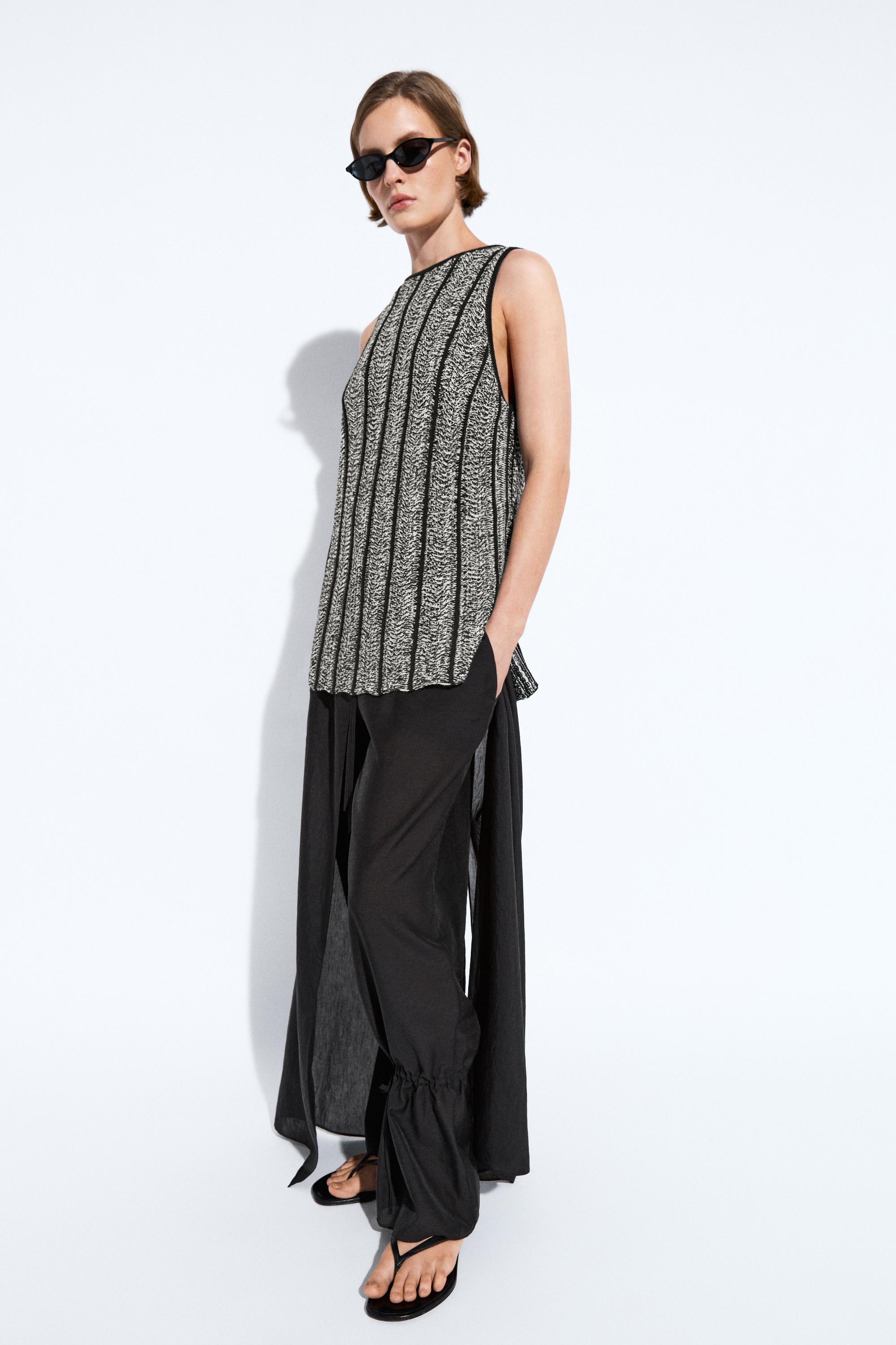 Top en maille chinée mélange coton