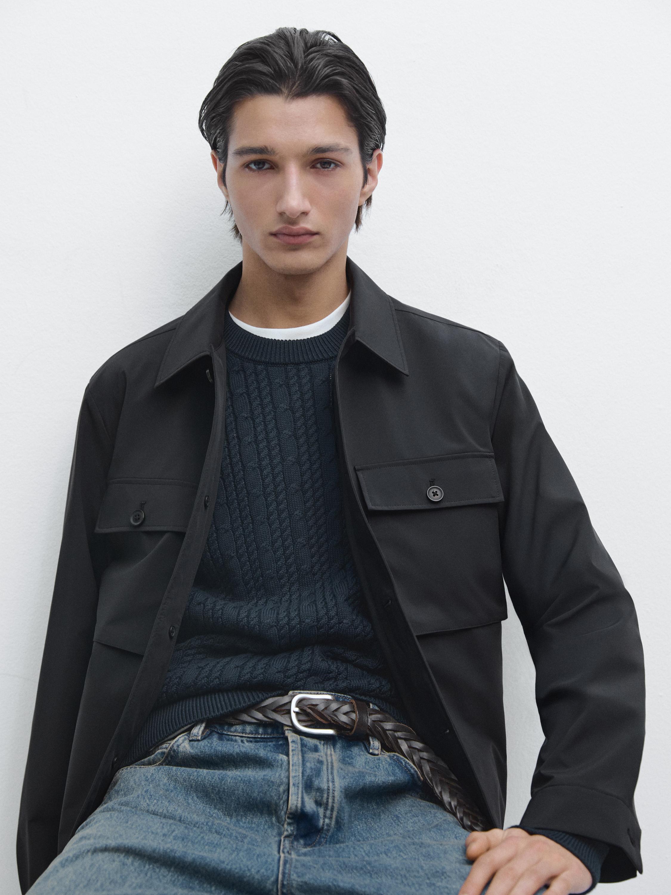 Short jacket with pocket details — NAVY BLUE