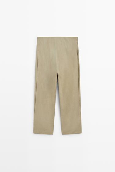 Flowing pleated pants - STUDIO — PALE KHAKI 6