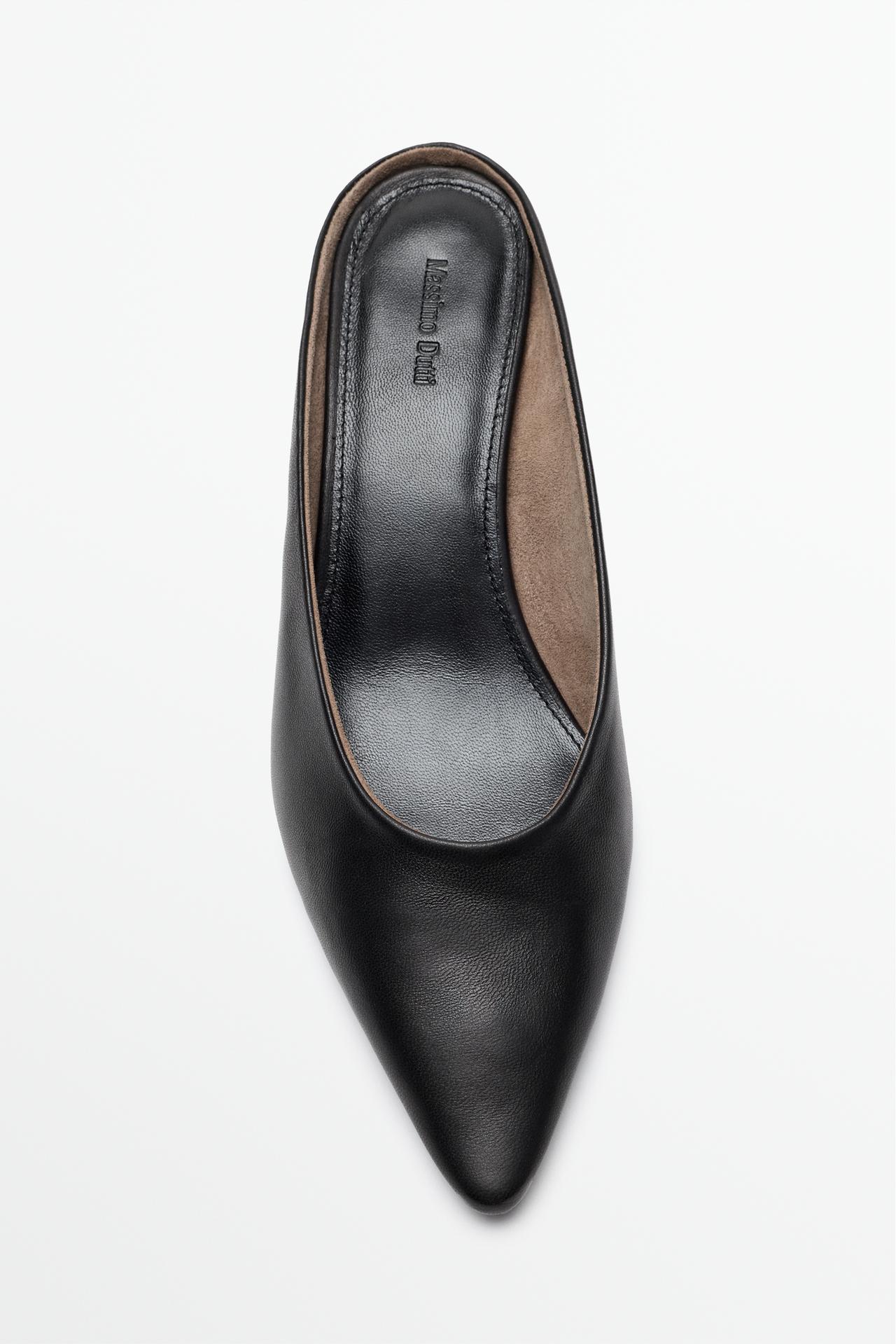 Wedge heel mule shoe — BLACK
