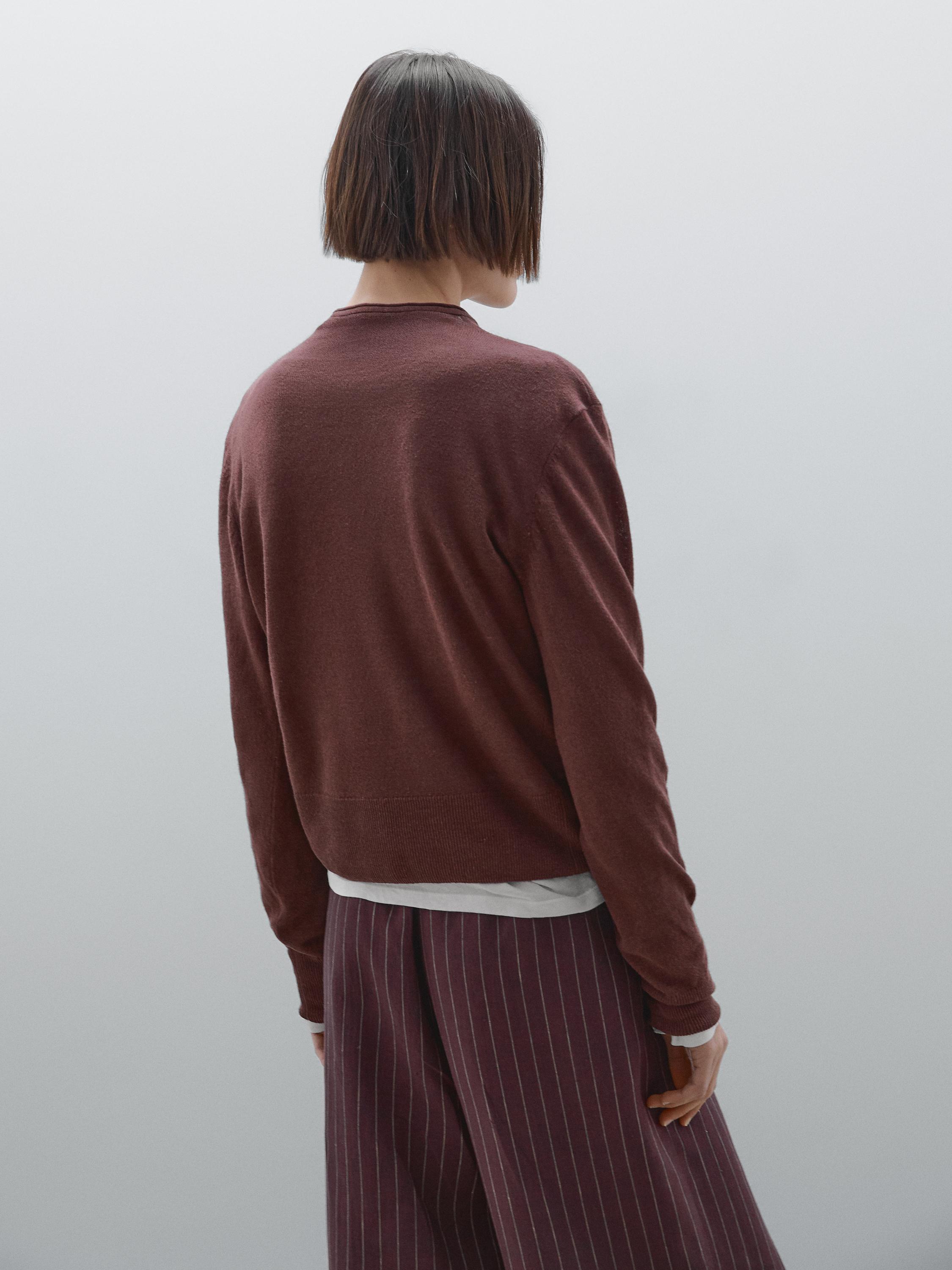 Lightweight 100% linen knit cardigan