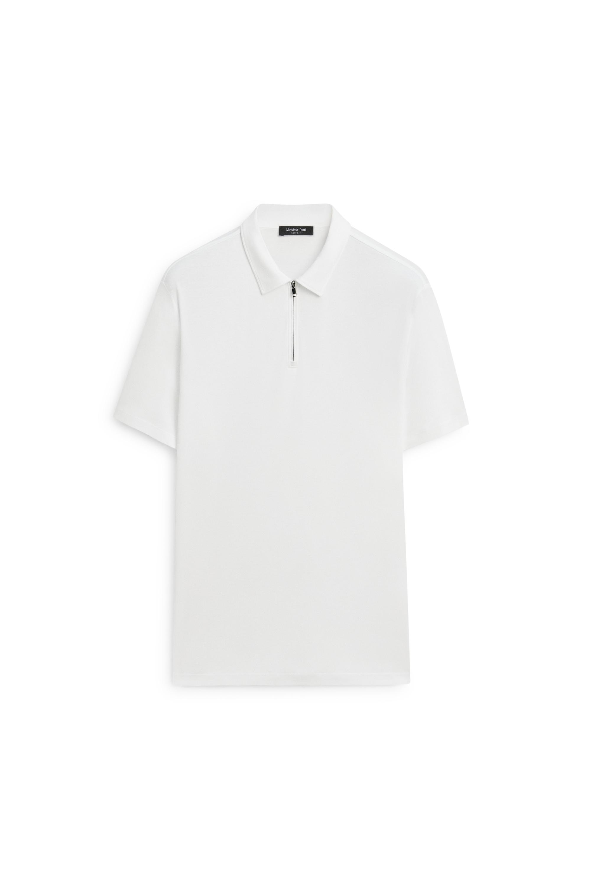 Stone ポロシャツM dos 100% cotton polo shirt with zip detail · Stone, White · Polo